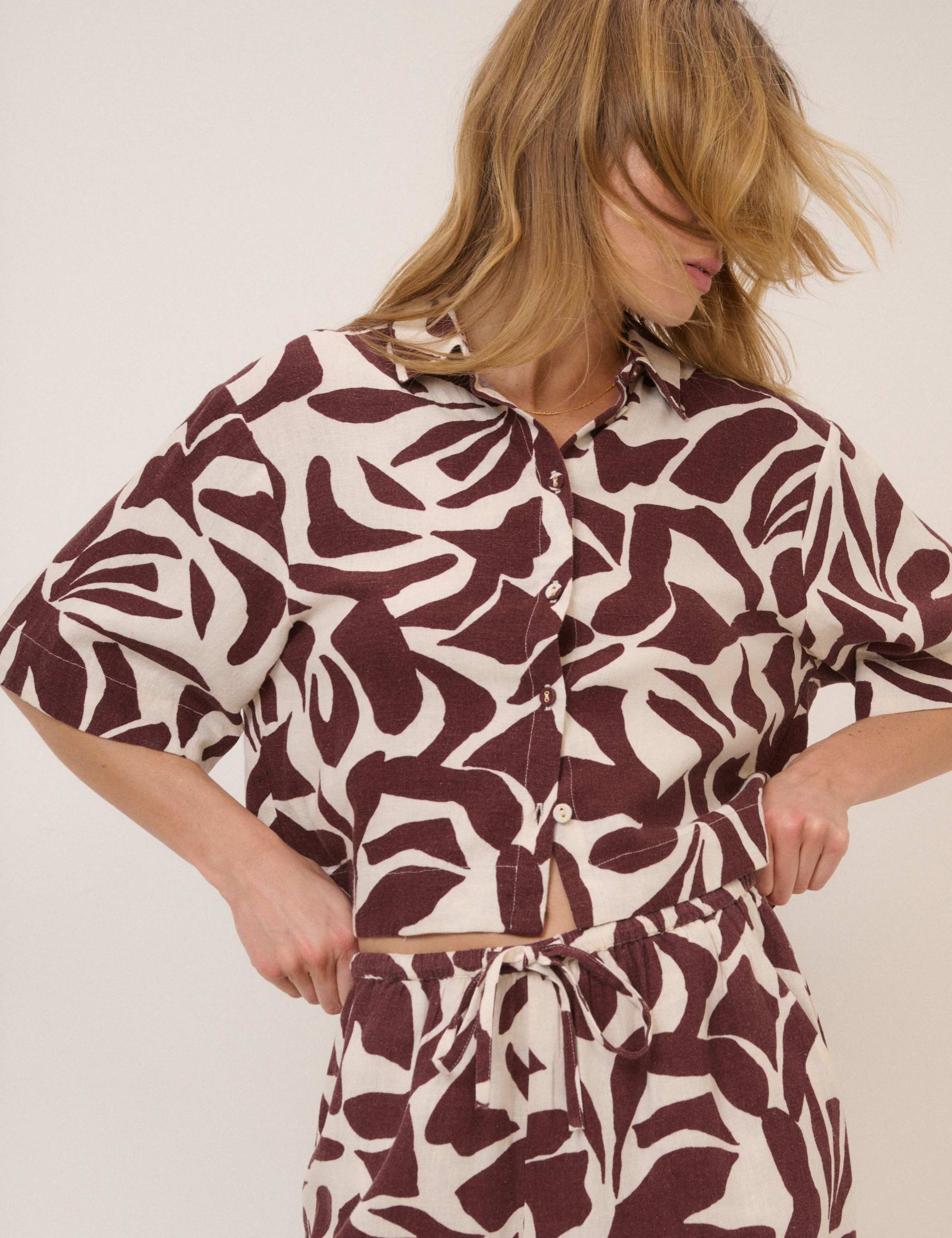 Linen Rich Collared Relaxed Shirt 3 of 5