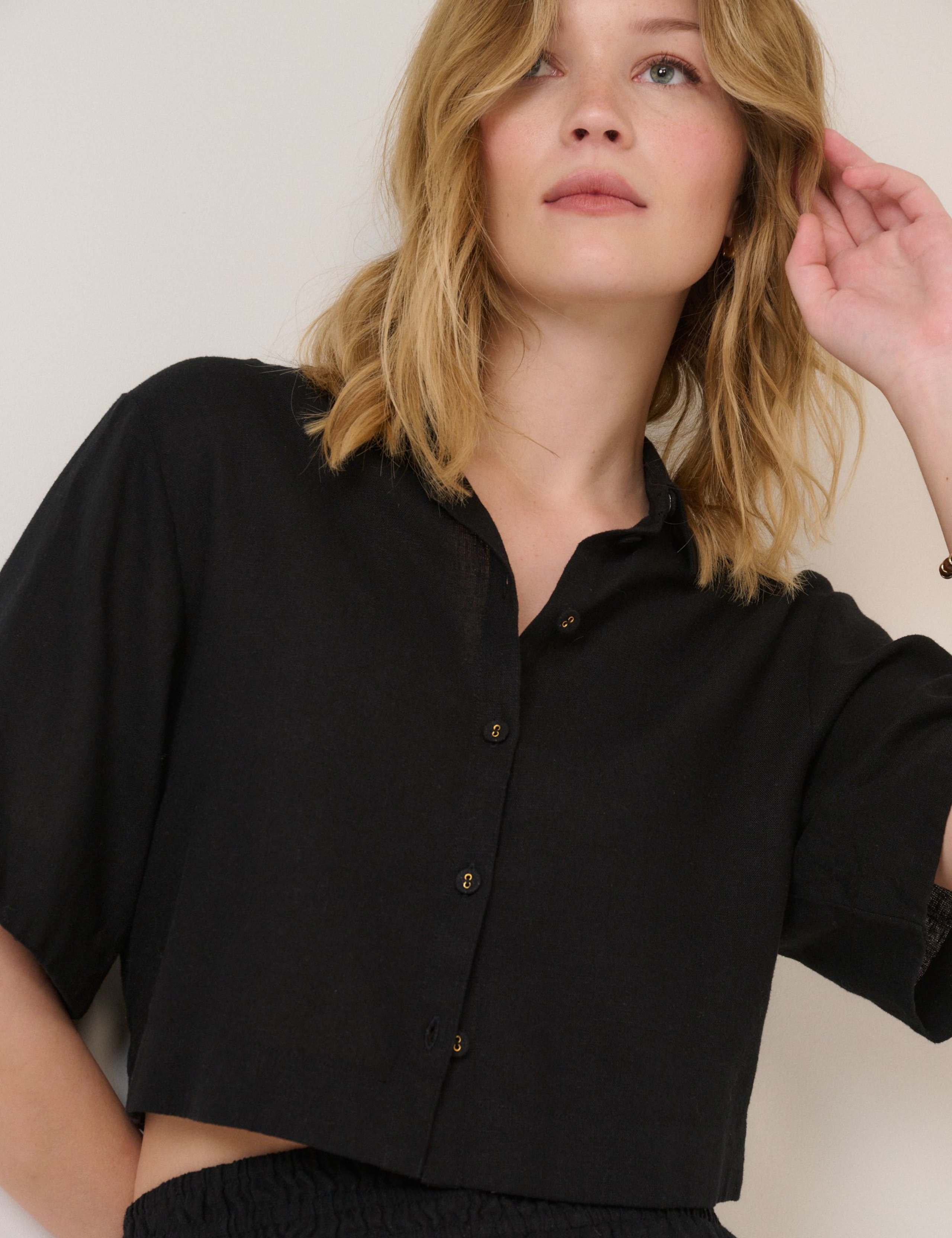 Linen Rich Collared Relaxed Shirt 1 of 5