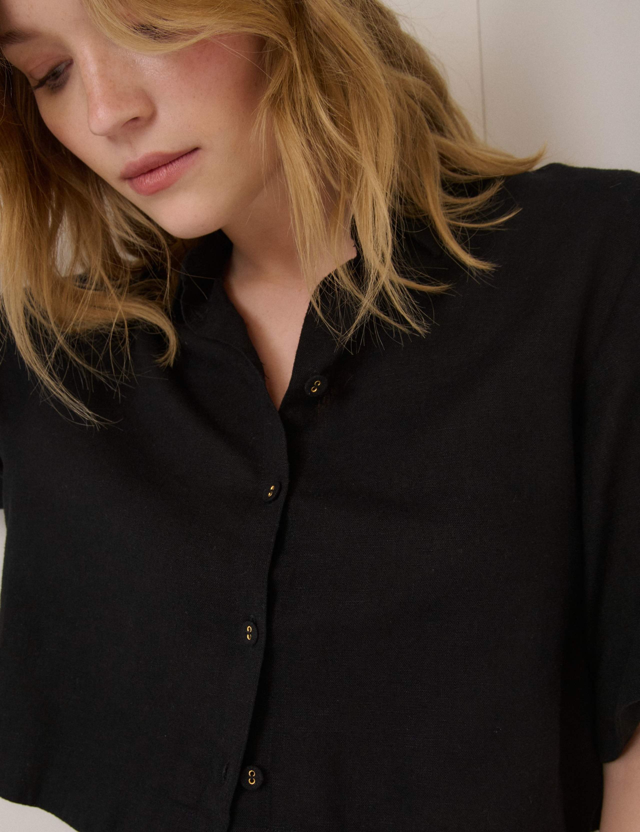 Linen Rich Collared Relaxed Shirt 4 of 5