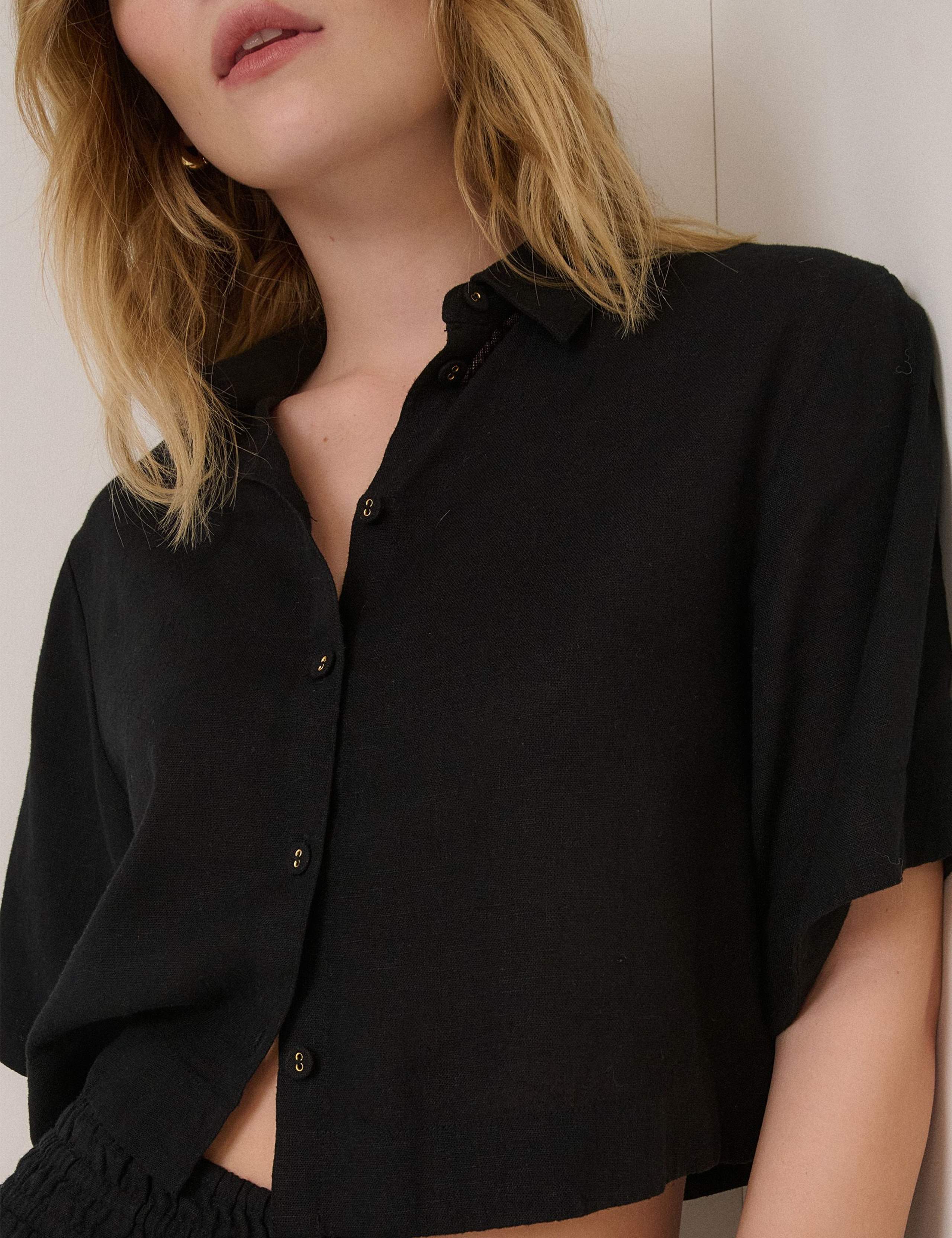 Linen Rich Collared Relaxed Shirt 5 of 5