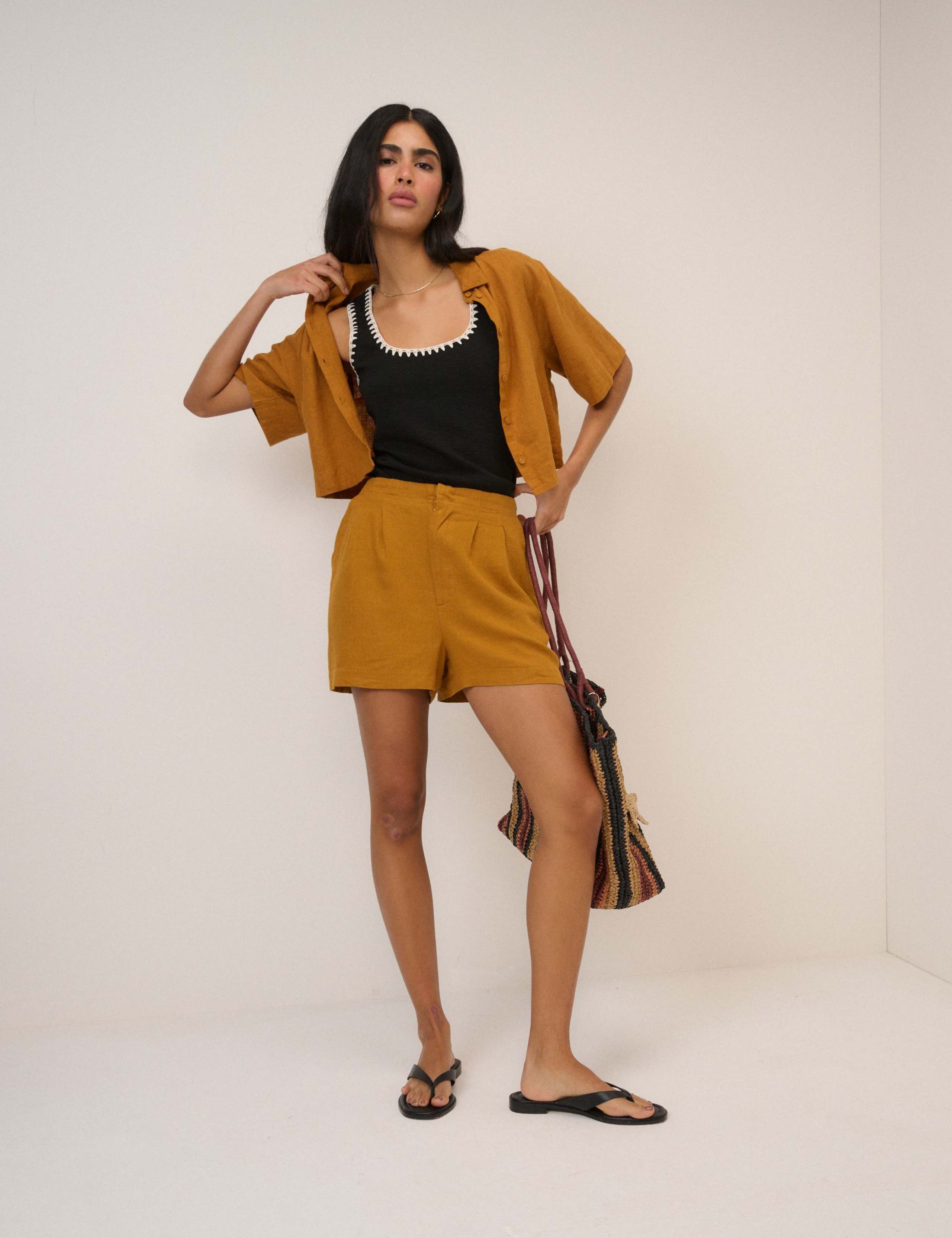 Pure Cotton Embroidered Scoop Neck Vest Top 2 of 4