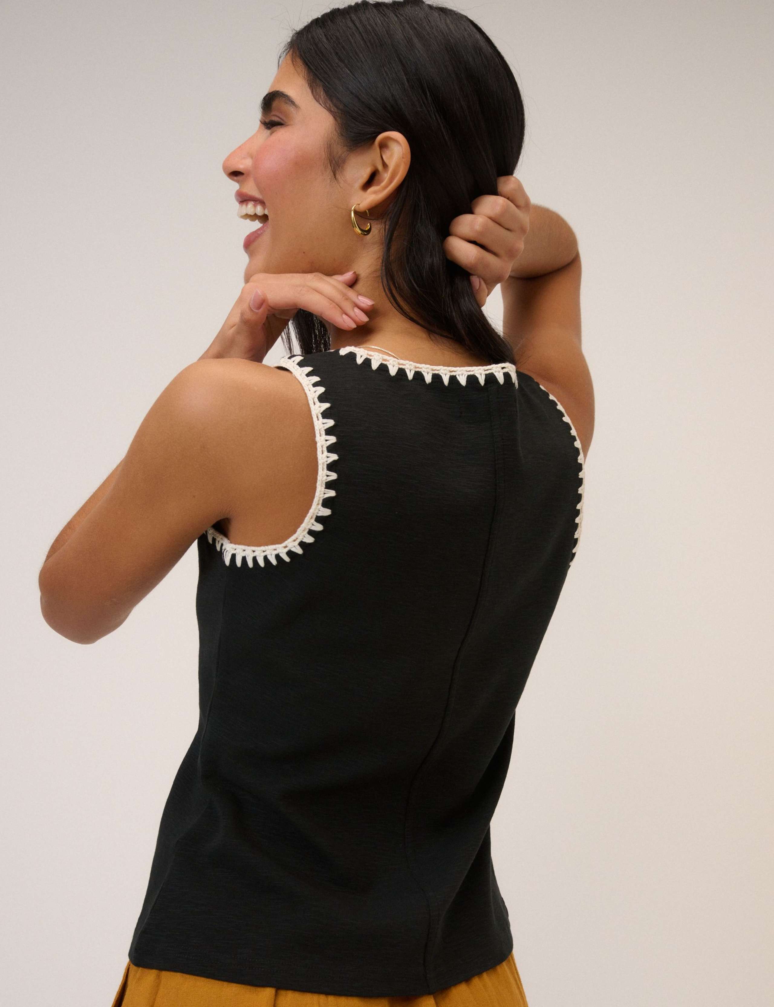 Pure Cotton Embroidered Scoop Neck Vest Top 4 of 4