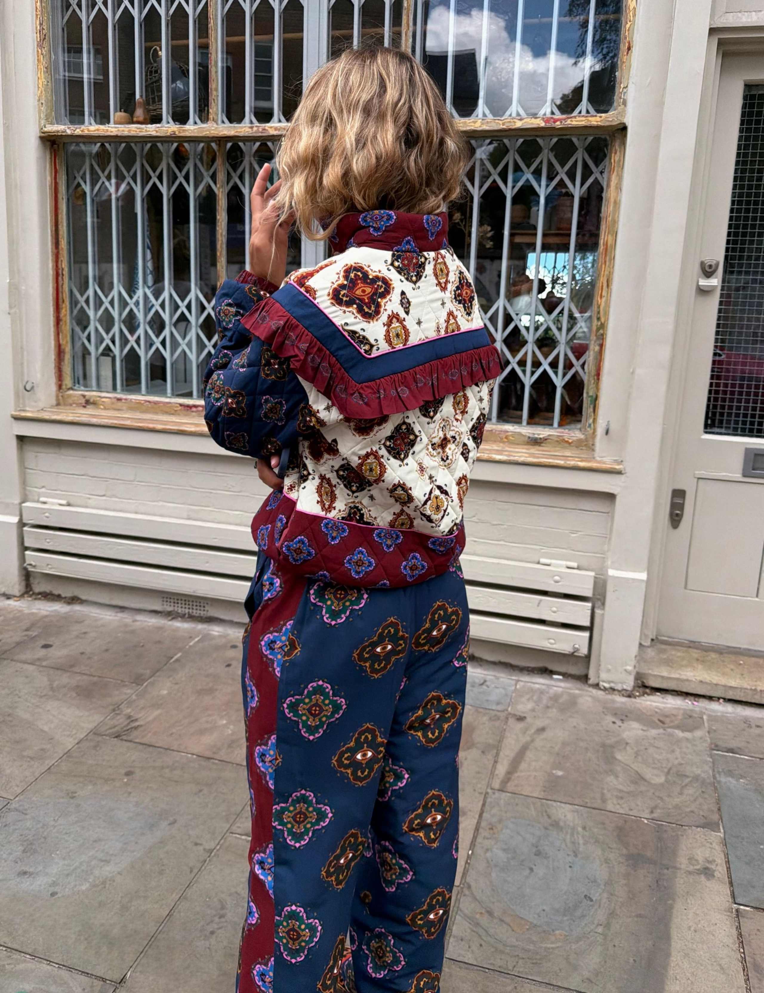 Printed Quilted High Neck Jacket 2 of 5