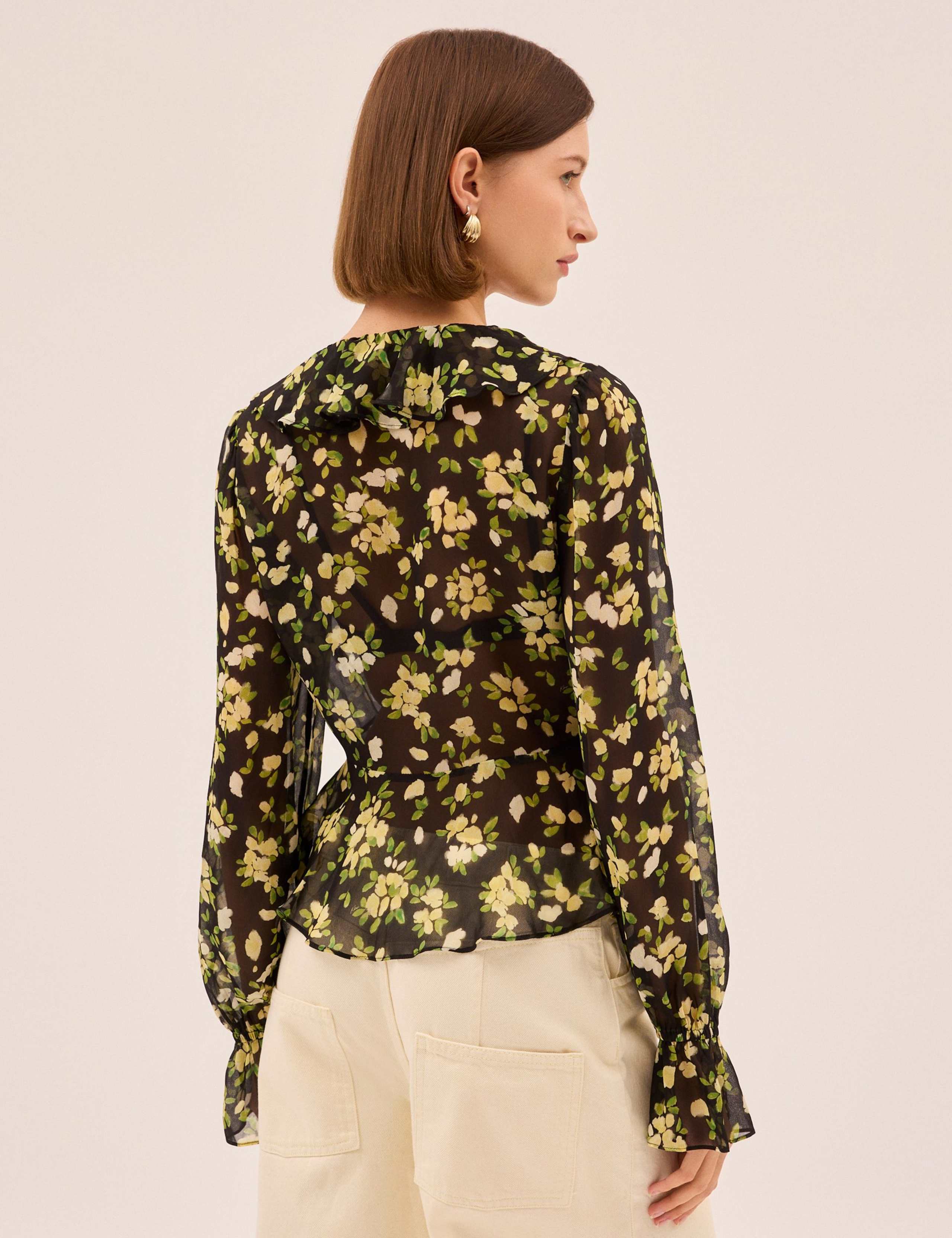 Floral V-Neck Blouse 2 of 4