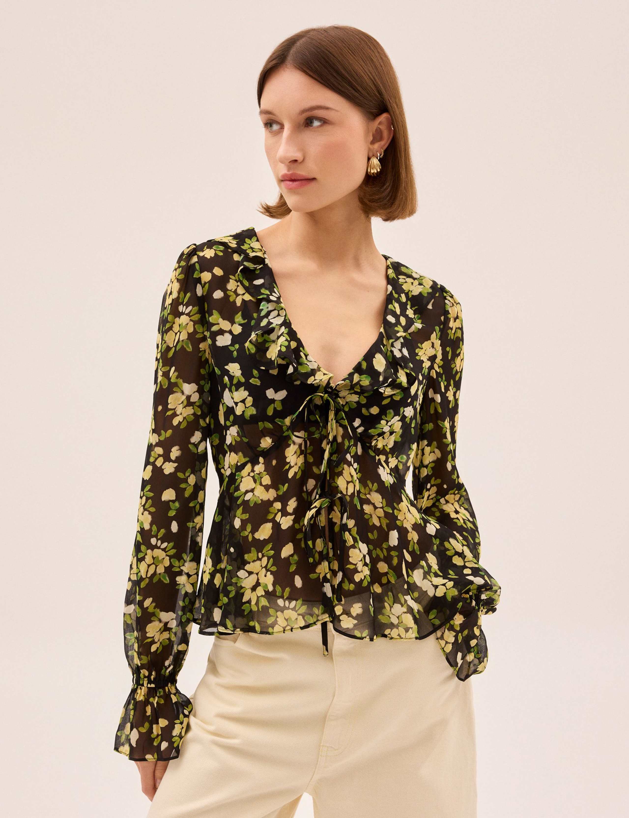 Floral V-Neck Blouse 3 of 4