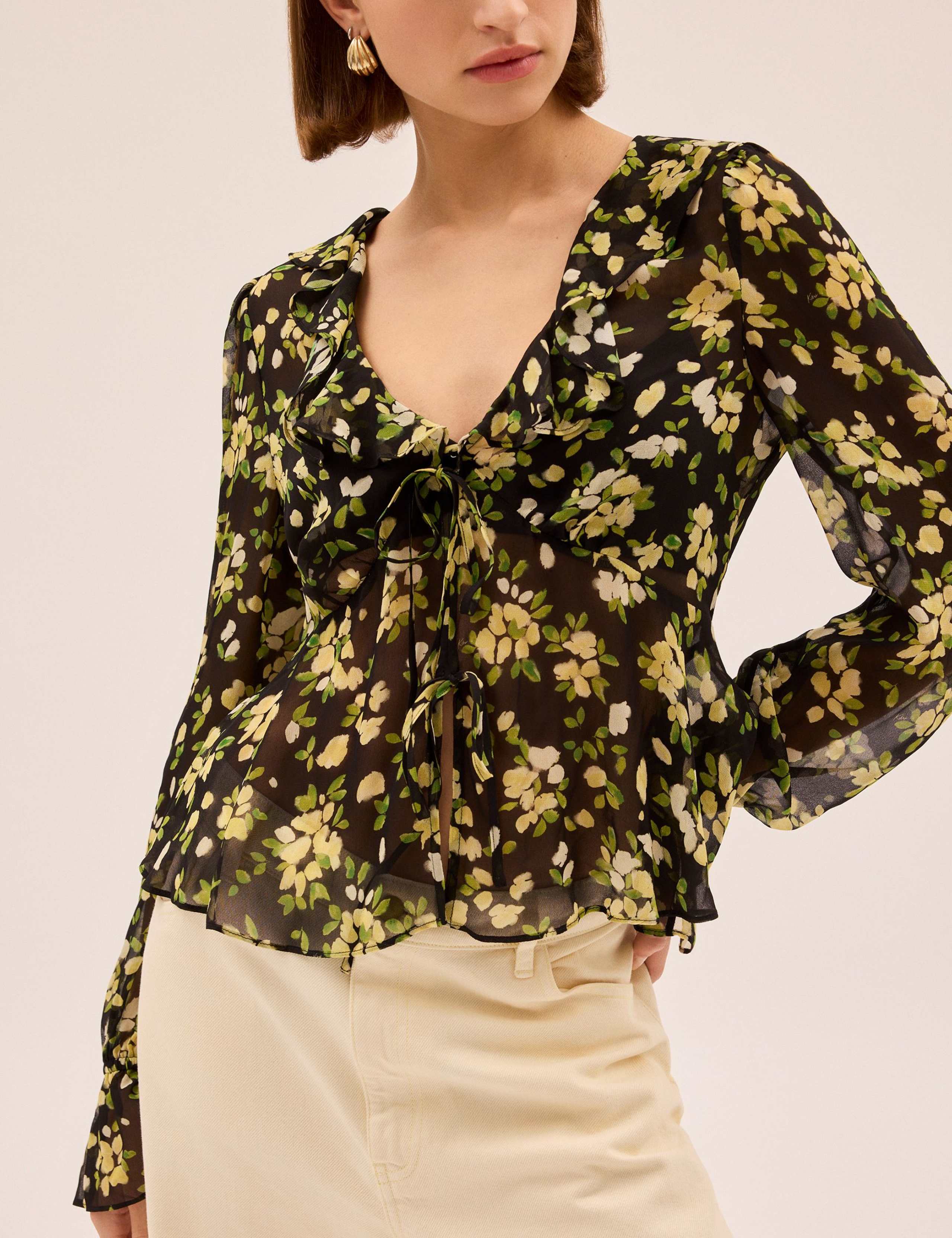Floral V-Neck Blouse 4 of 4