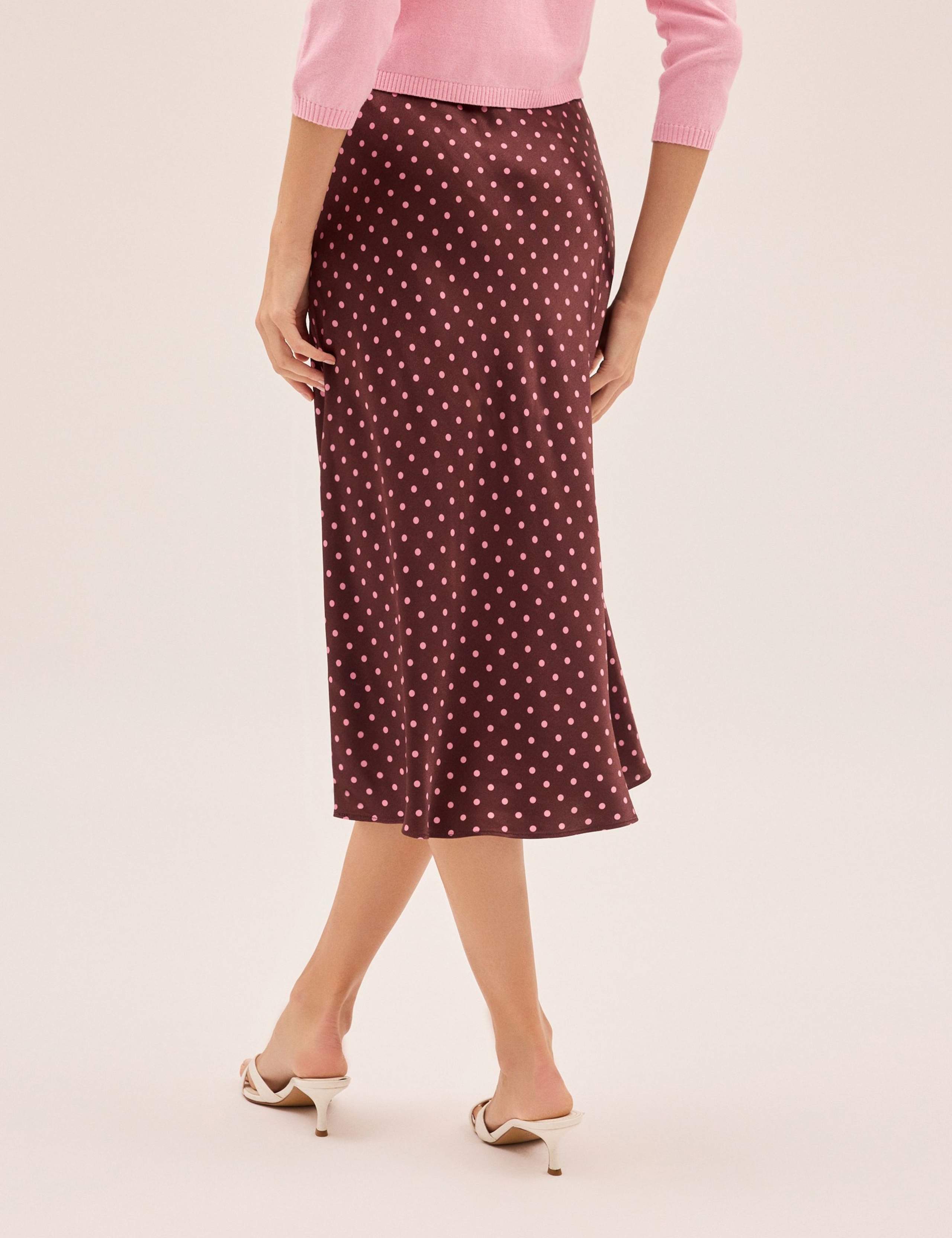 Polka Dot Midi Slip Skirt 3 of 5