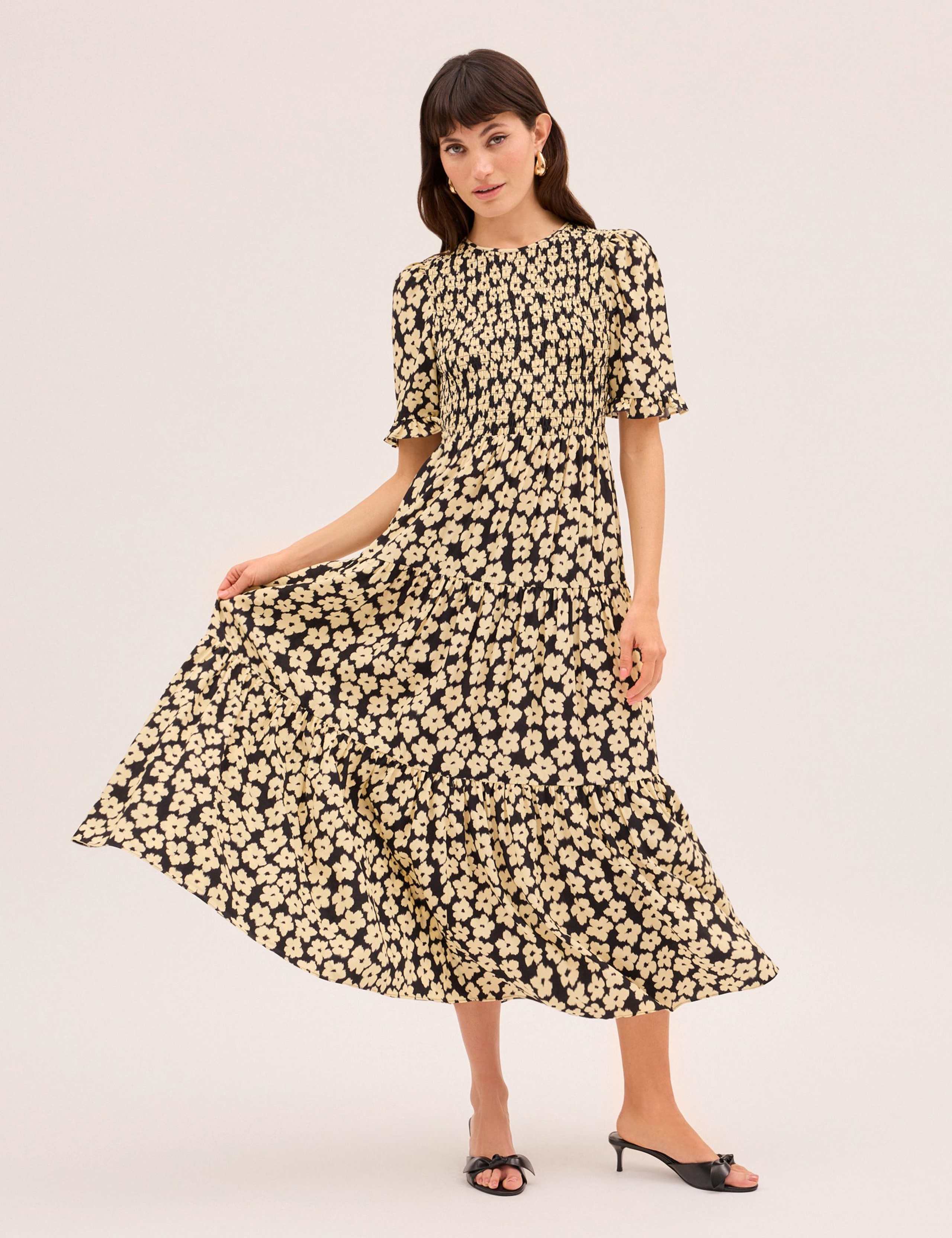 Floral Shirred Maxi Tiered Dress 1 of 5