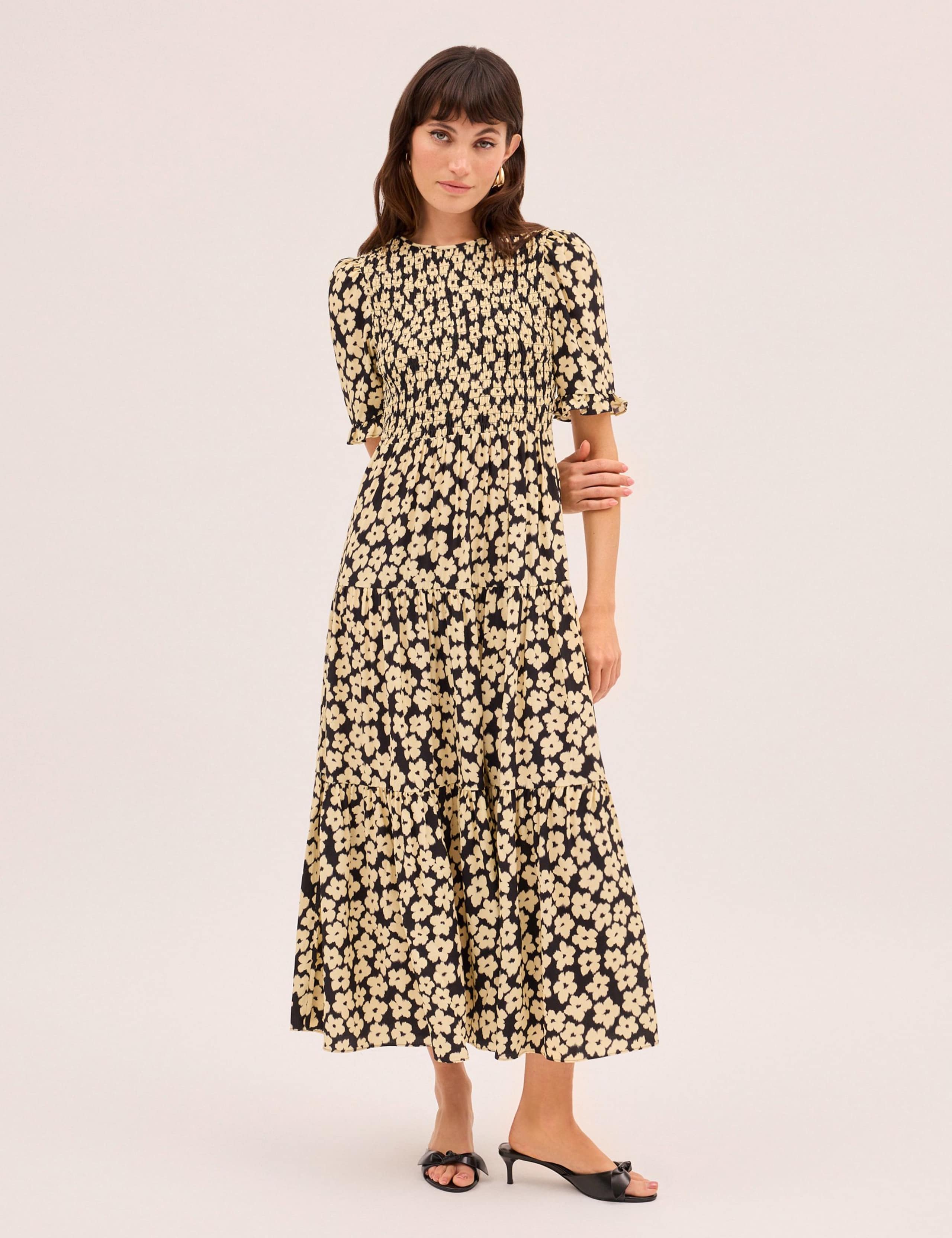 Floral Shirred Maxi Tiered Dress 2 of 5