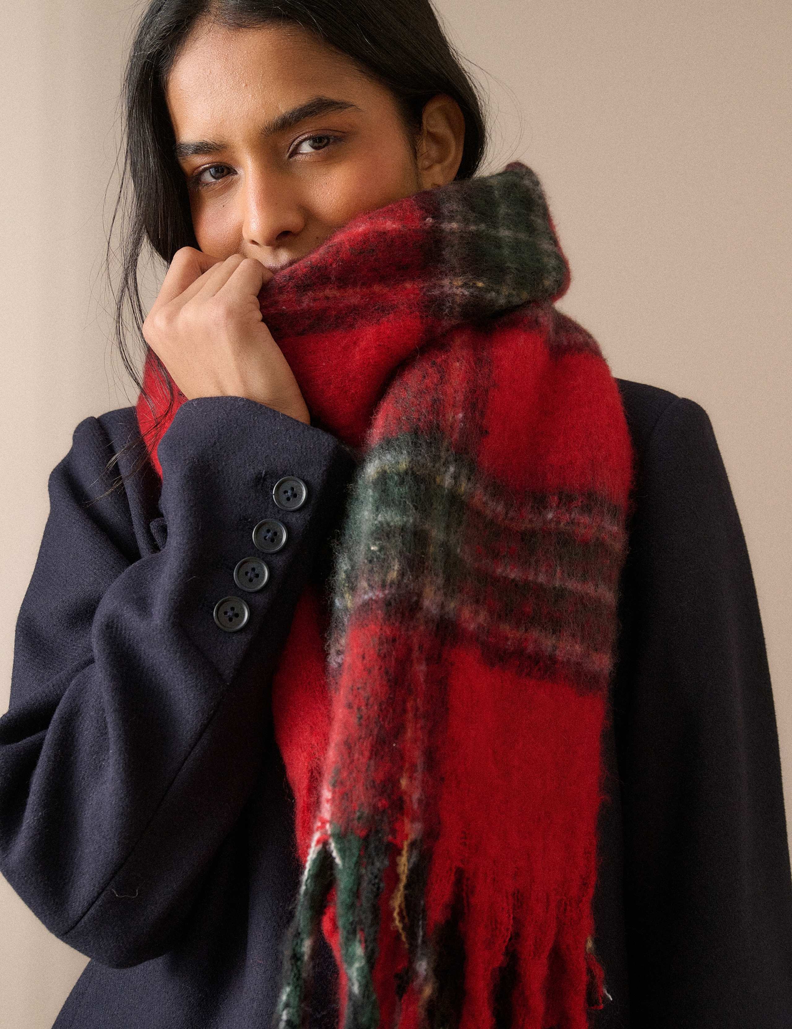 Checked Tassel Scarf 3 of 6