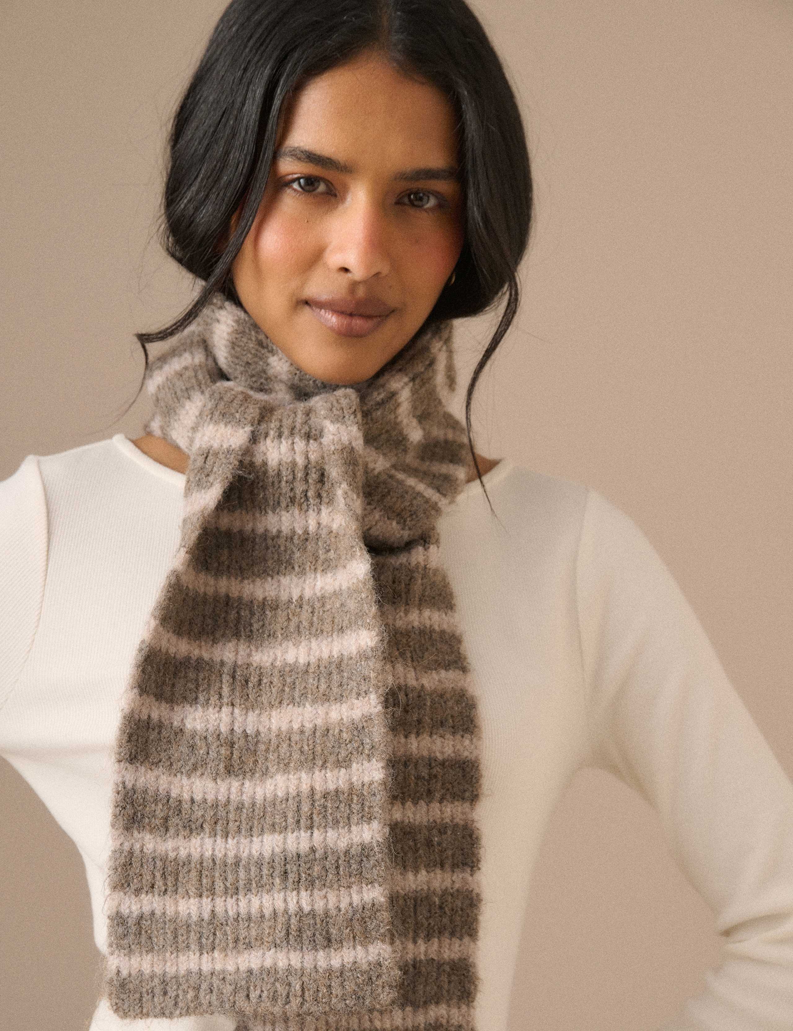 Knitted Striped Scarf 2 of 5