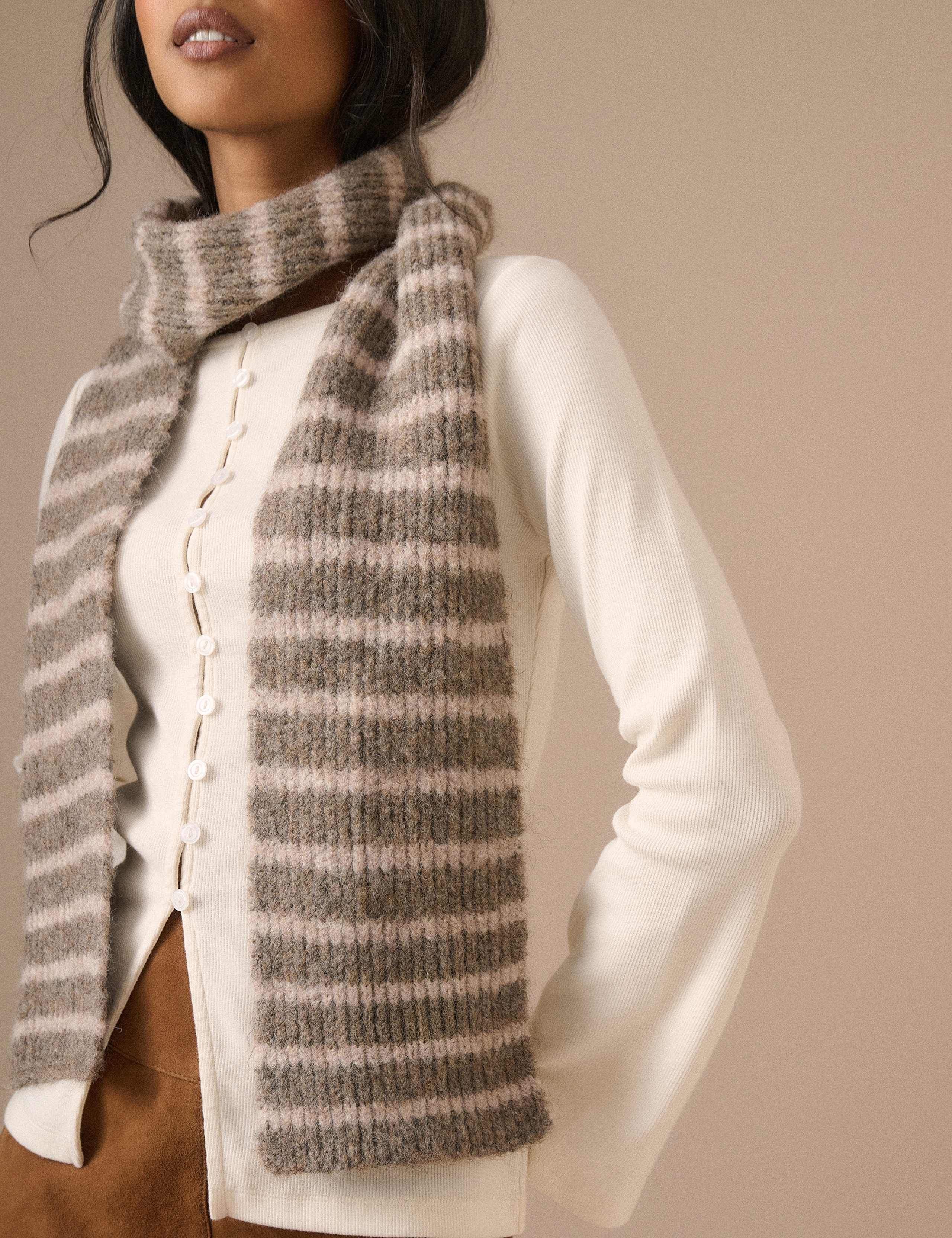 Knitted Striped Scarf 3 of 5