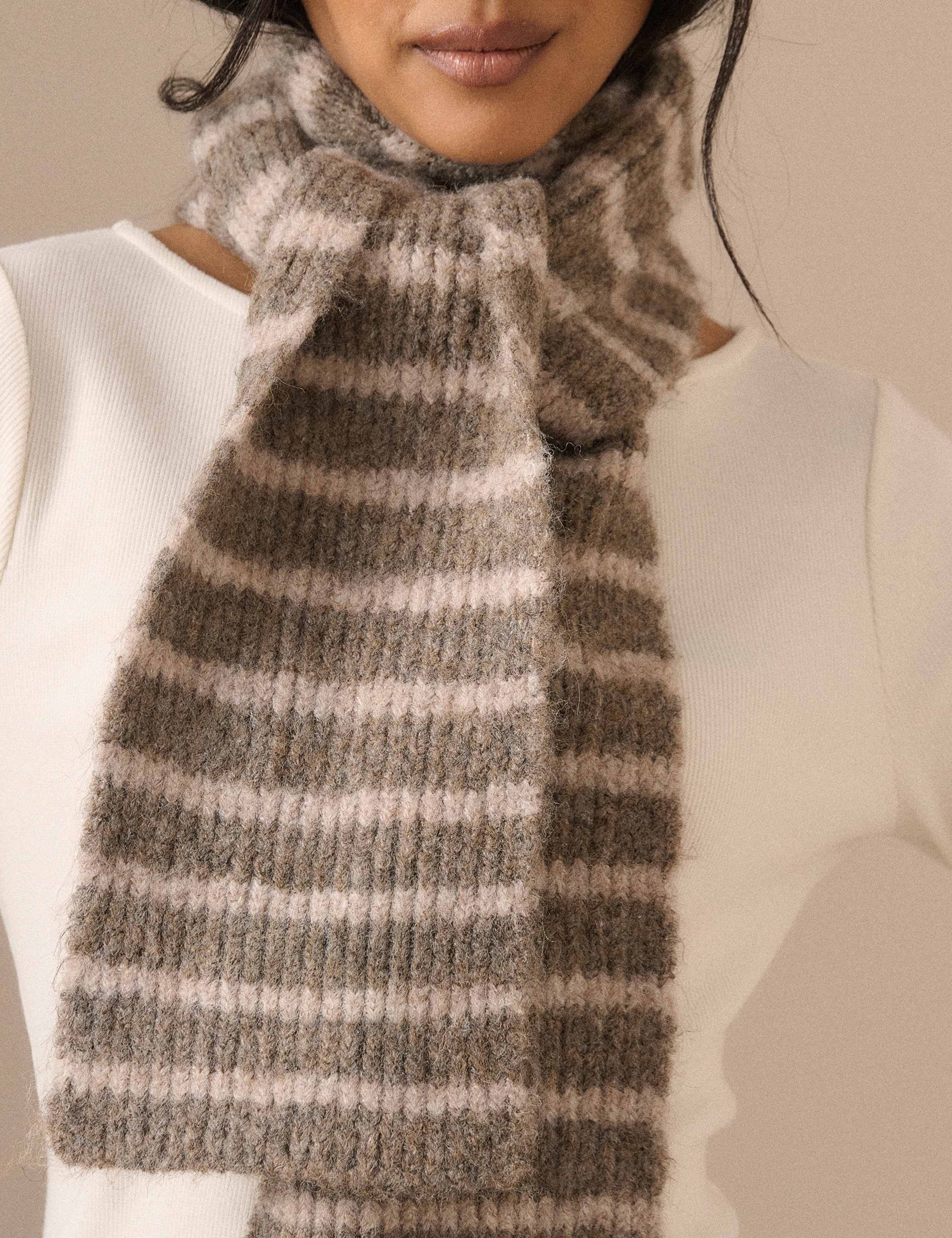 Knitted Striped Scarf 4 of 5