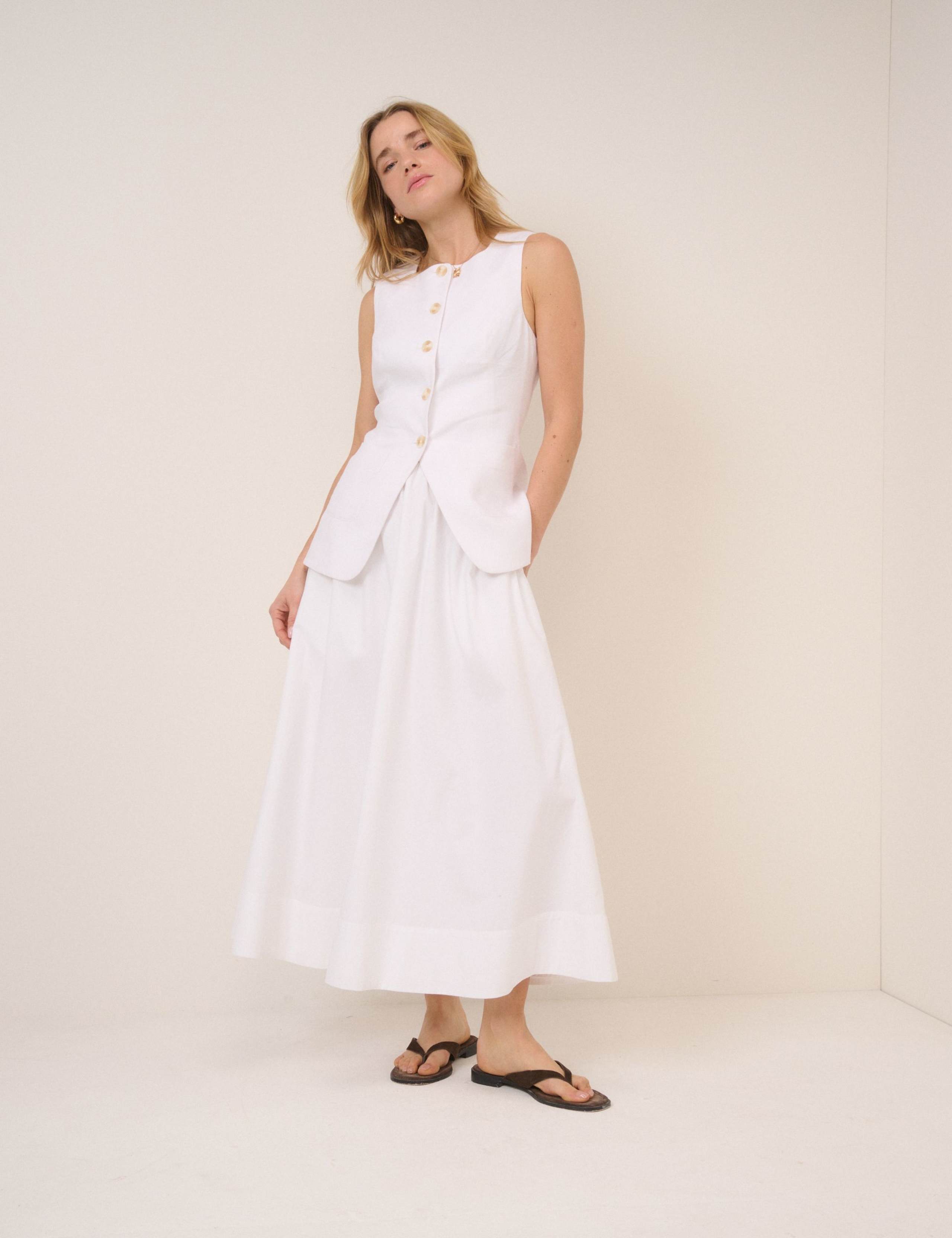 Linen Rich Tailored Longline Waistcoat 1 of 5