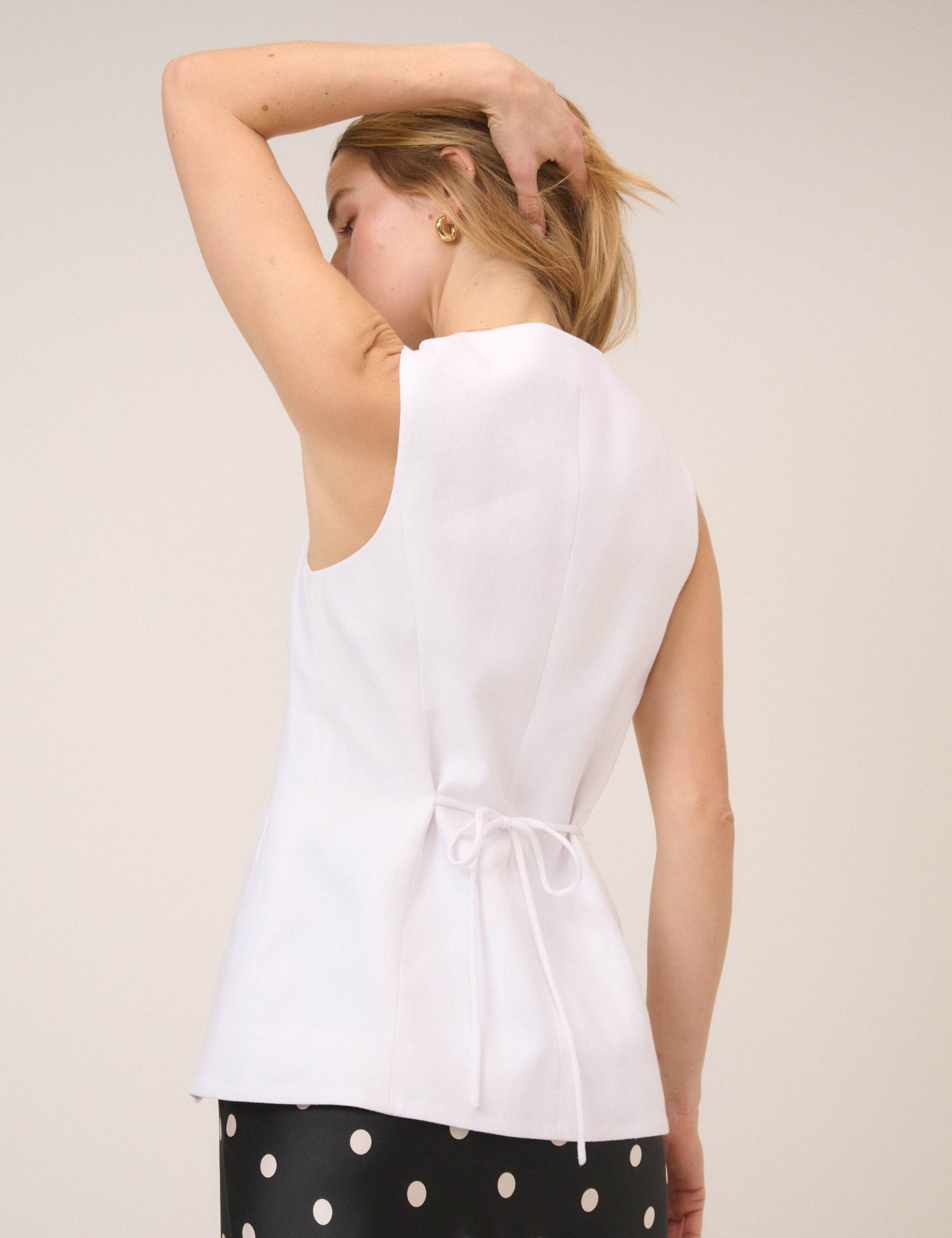 Linen Rich Tailored Longline Waistcoat 3 of 5