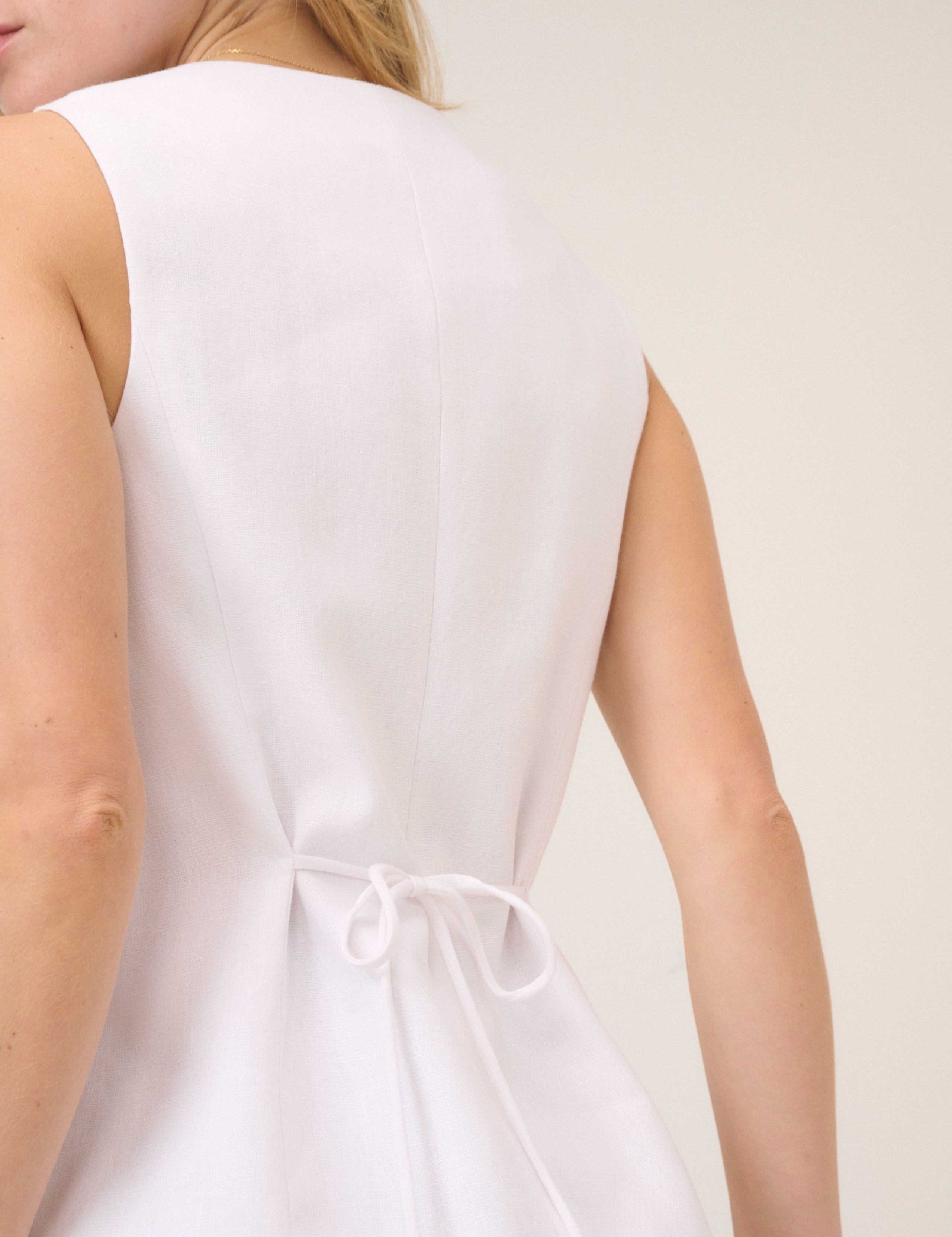 Linen Rich Tailored Longline Waistcoat 4 of 5