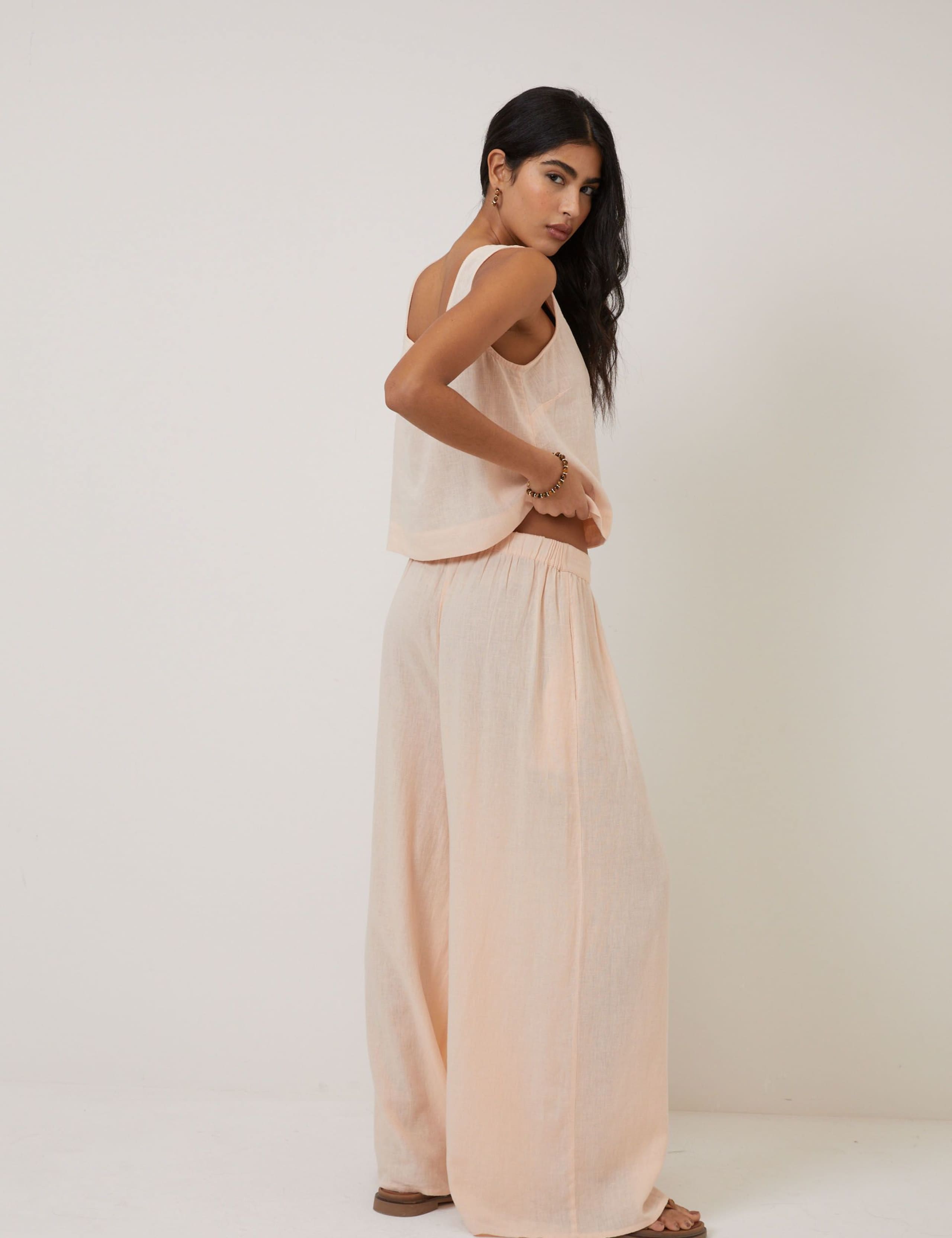 Linen Rich Wide Leg Trousers 4 of 6