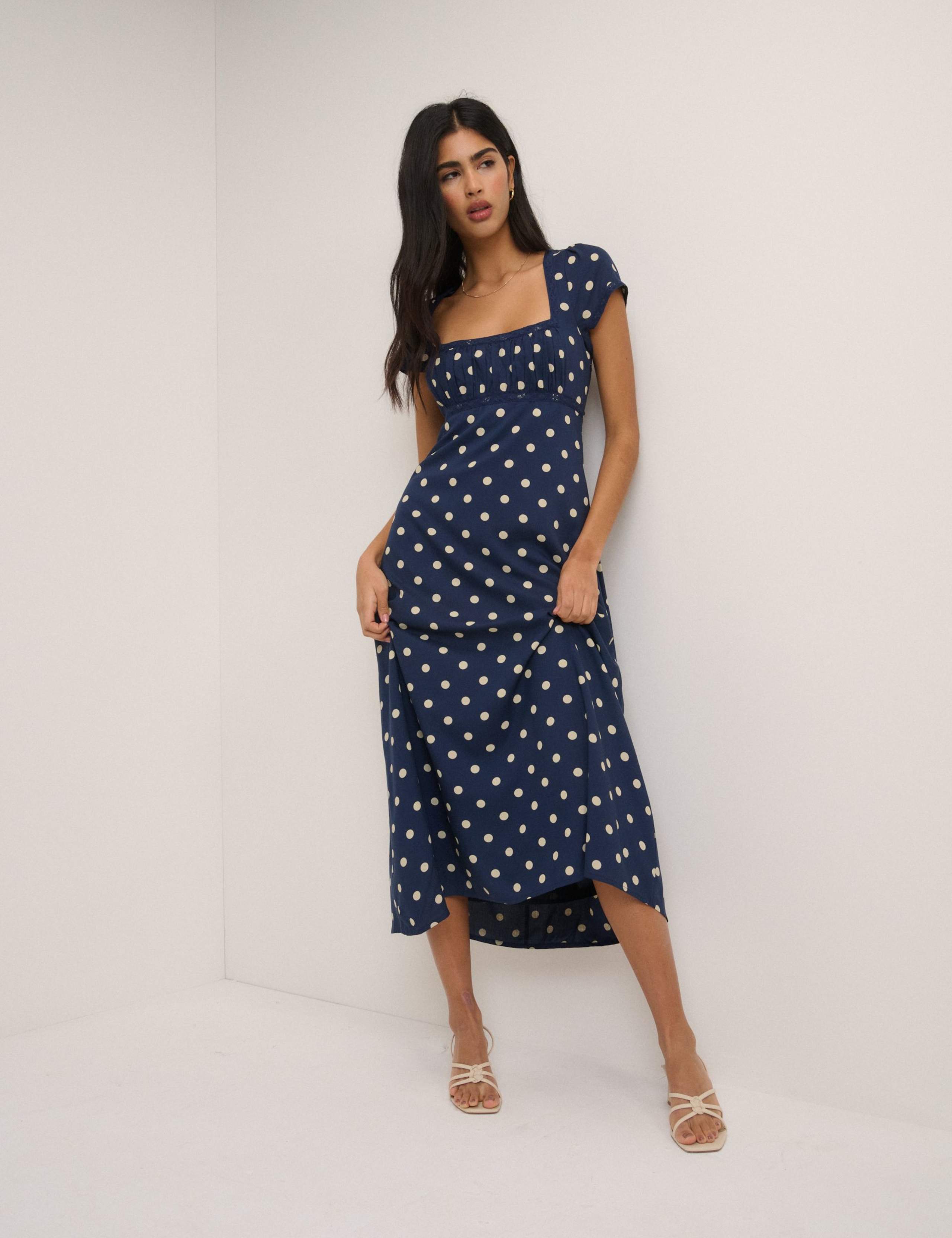 Pure Cotton Floral Bandeau Midi Dress 2 of 5
