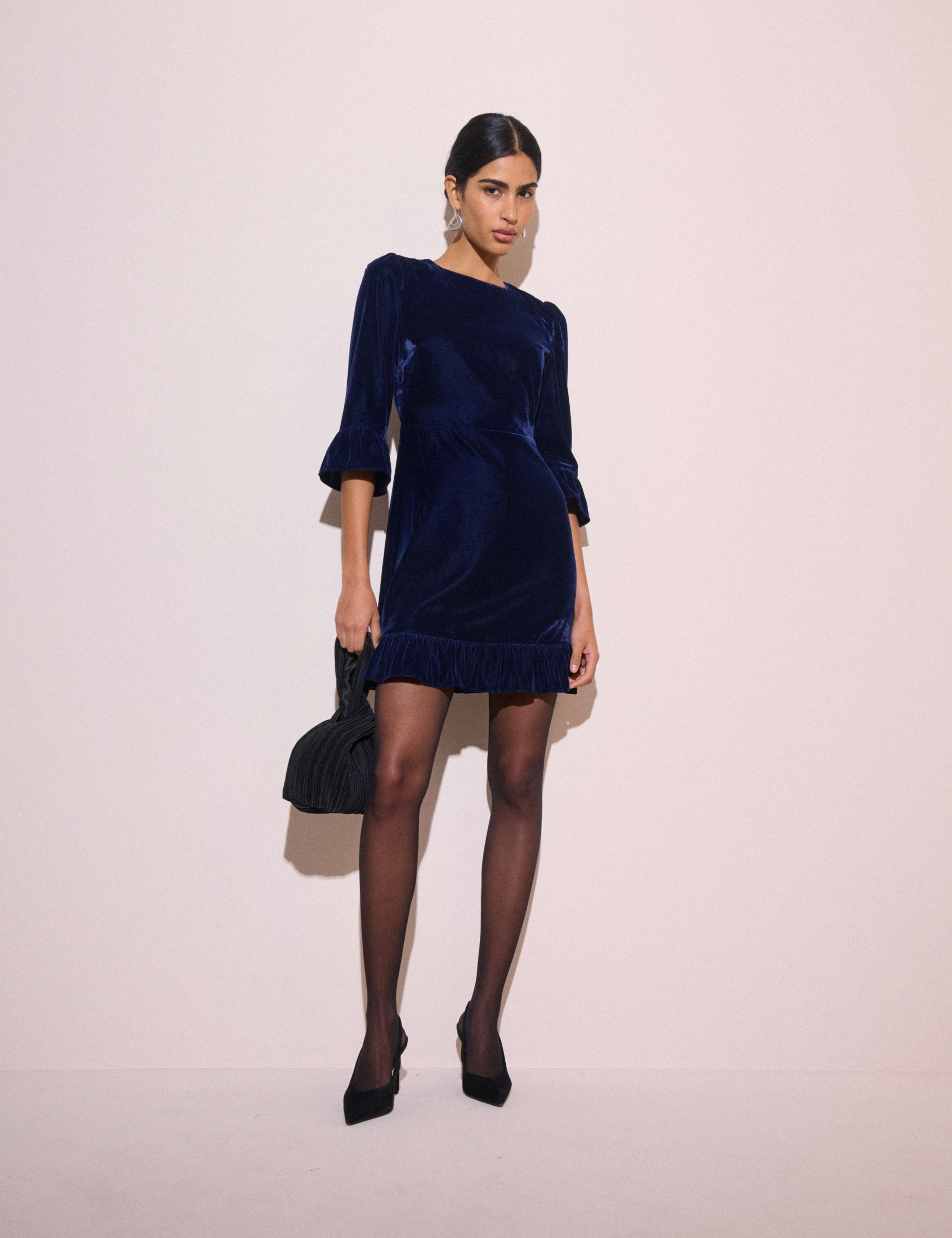 Crew Neck Zip Up Mini Tea Dress 3 of 5