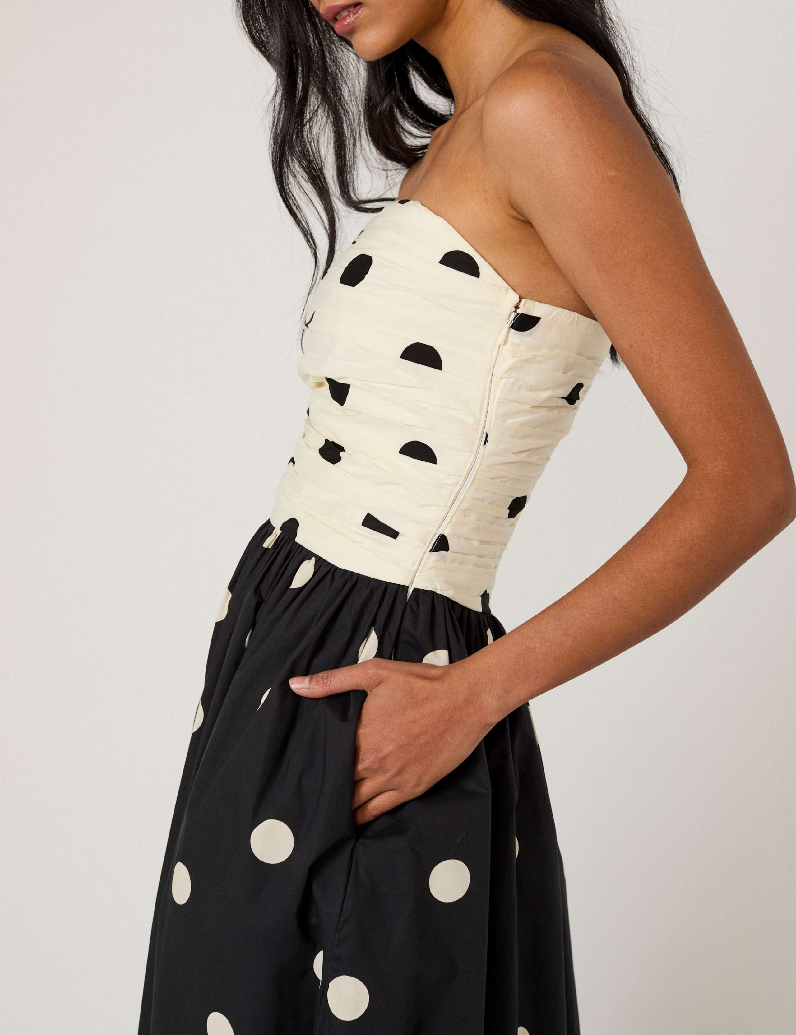 Pure Cotton Midi Waisted Dress 3 of 5