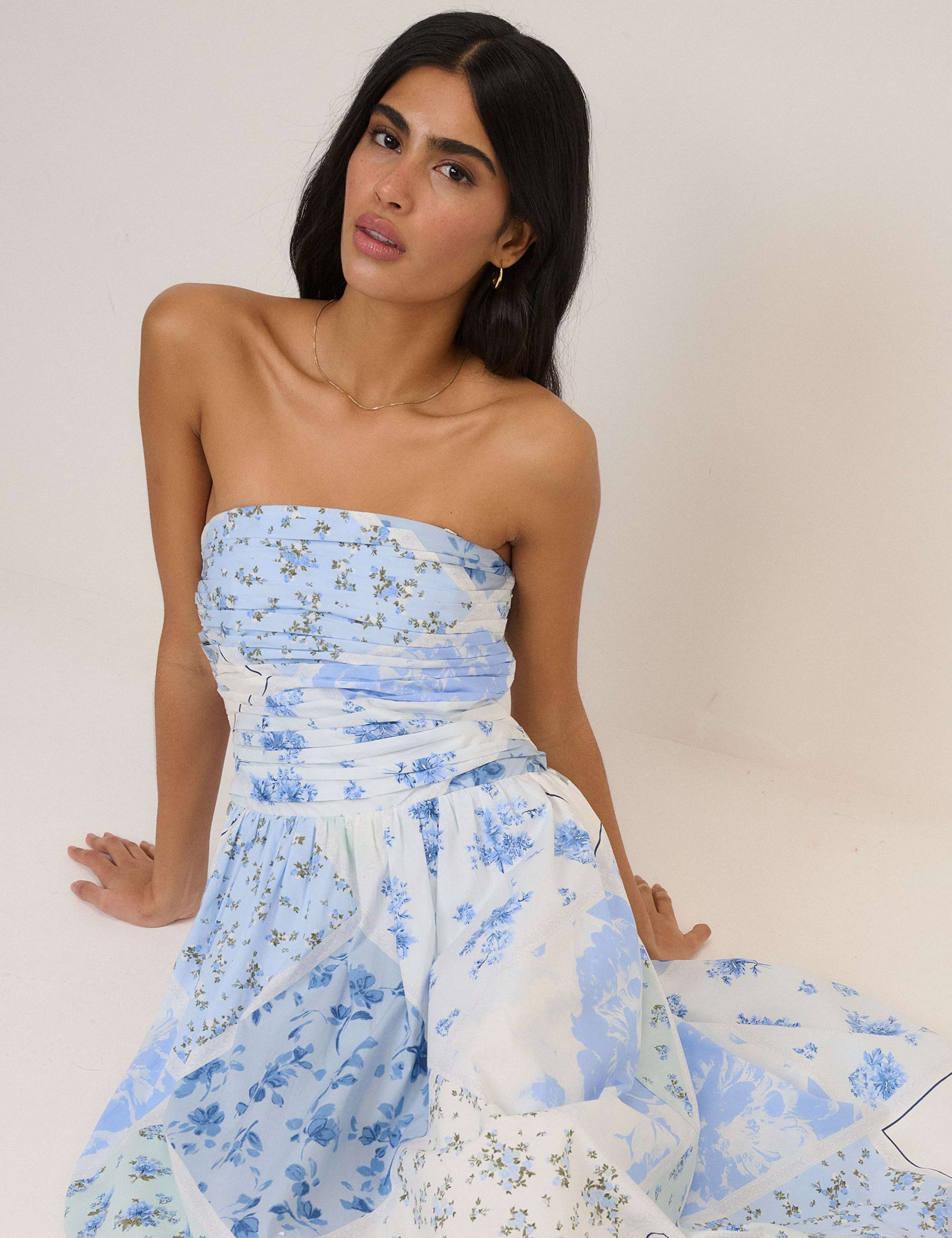 Pure Cotton Midi Waisted Dress 3 of 5