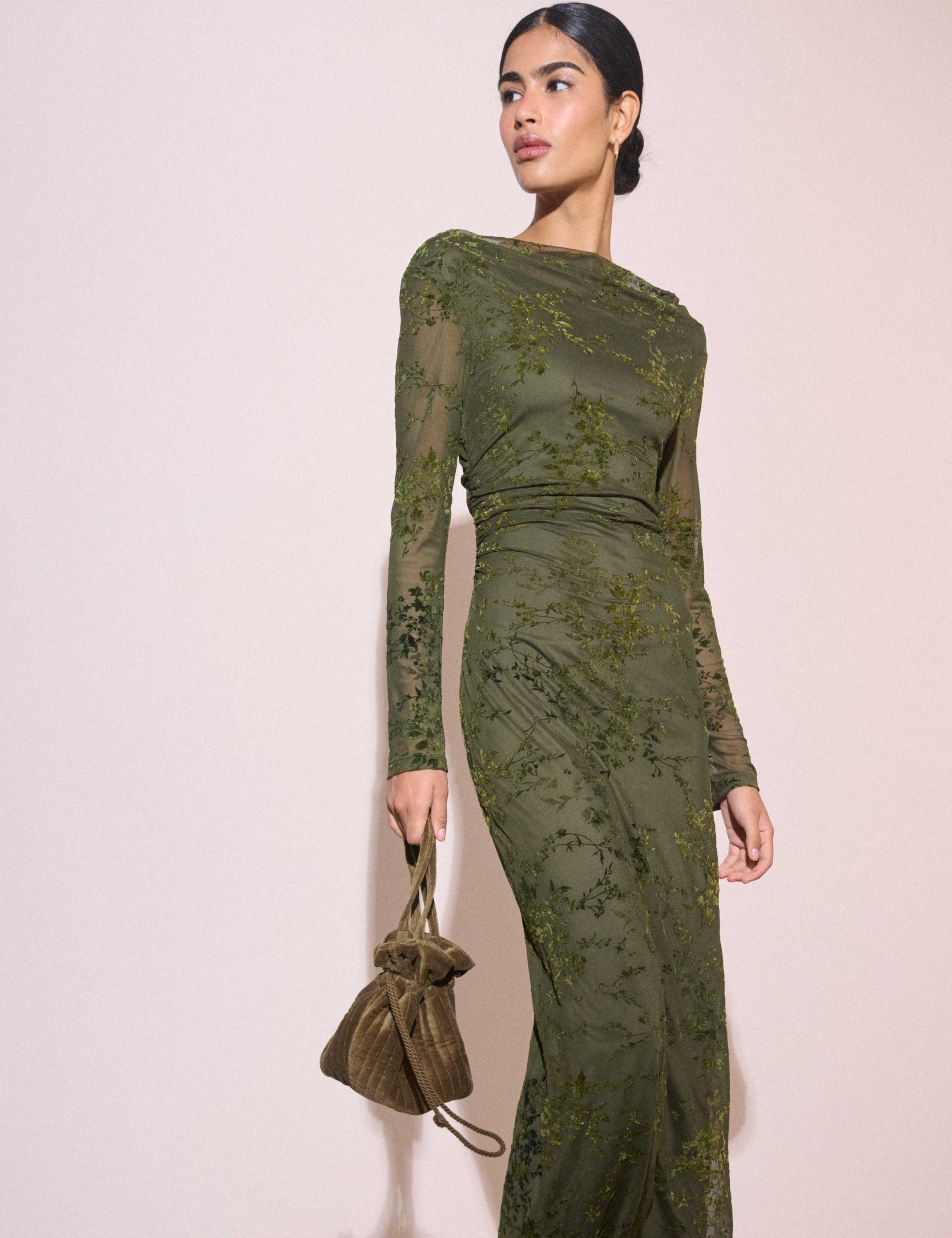 Lana Cowl Neck Midi Dress 2 of 5