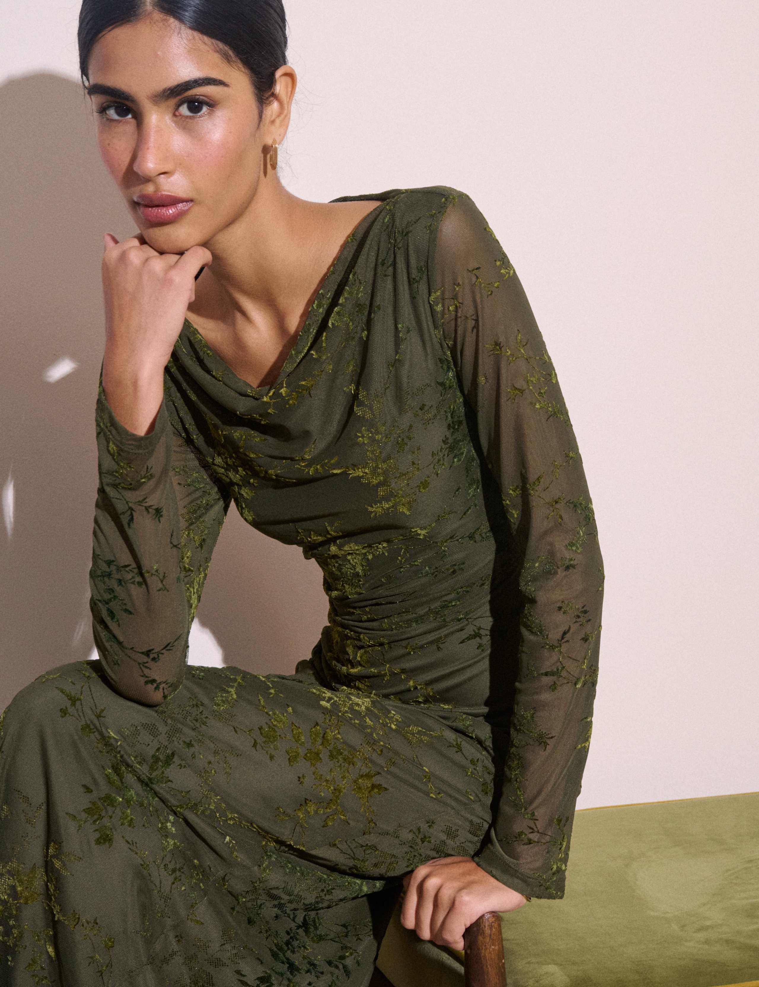 Lana Cowl Neck Midi Dress 4 of 5