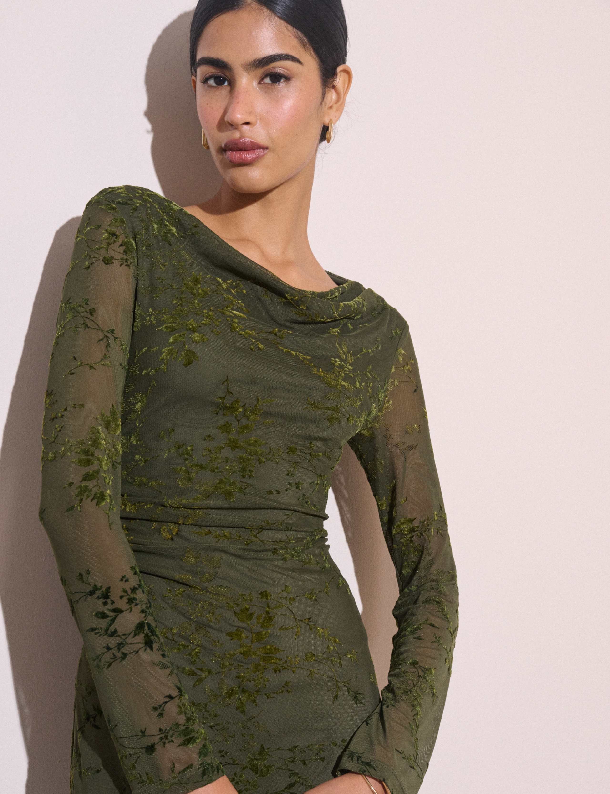 Lana Cowl Neck Midi Dress 5 of 5