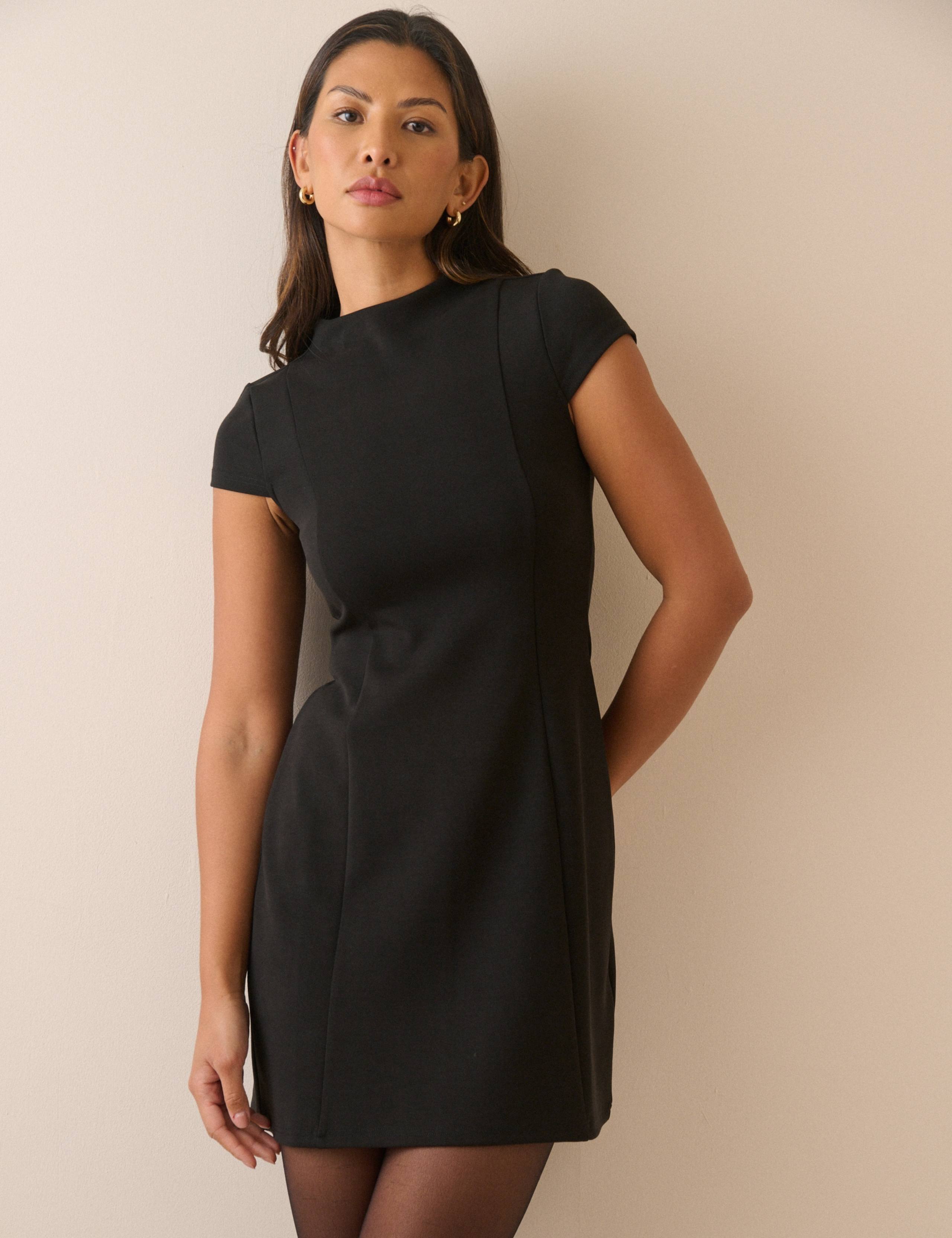 Eloise High Neck Mini Tailored Dress with Lyocell 3 of 5