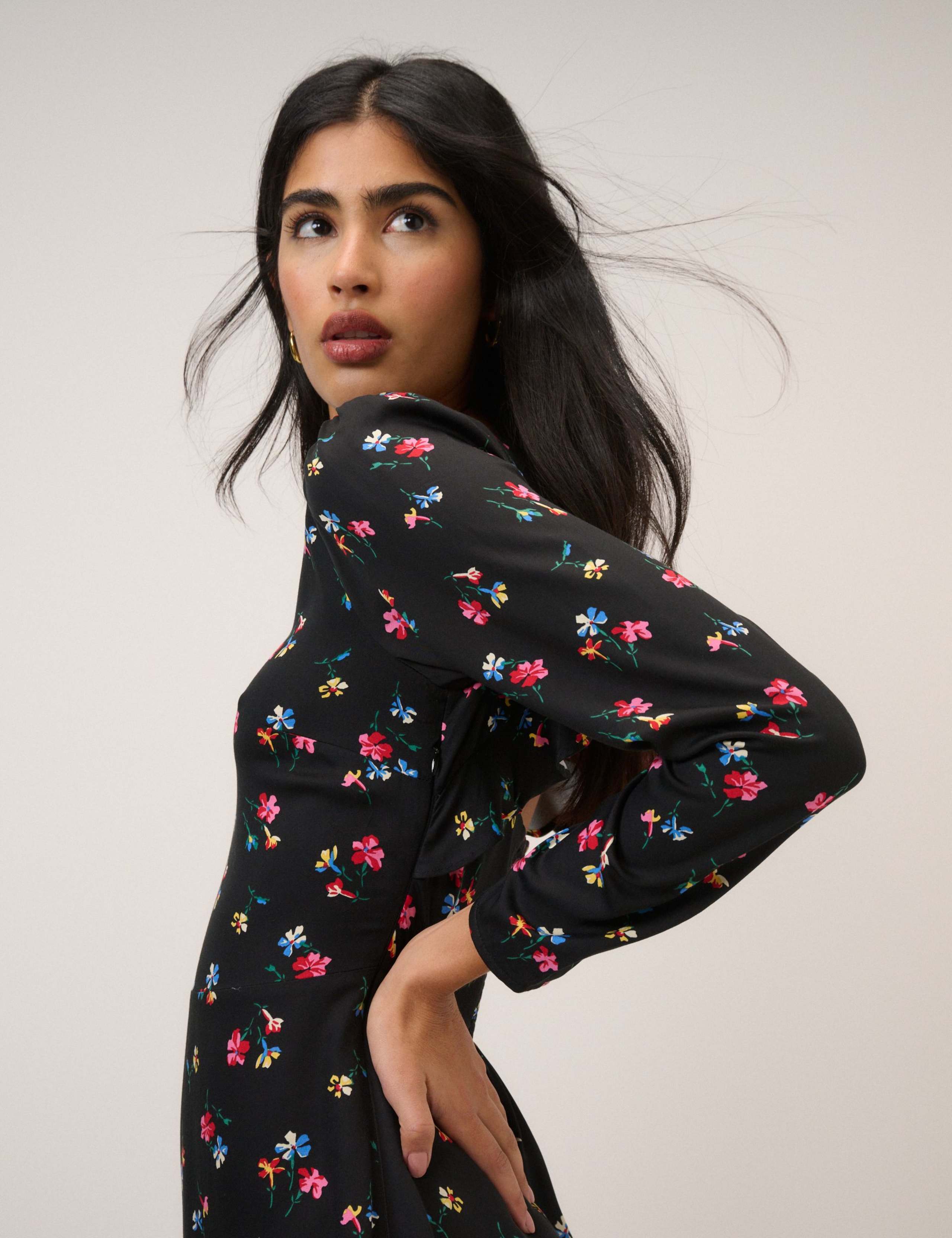 Floral Frill Detail Mini Tea Dress 4 of 5