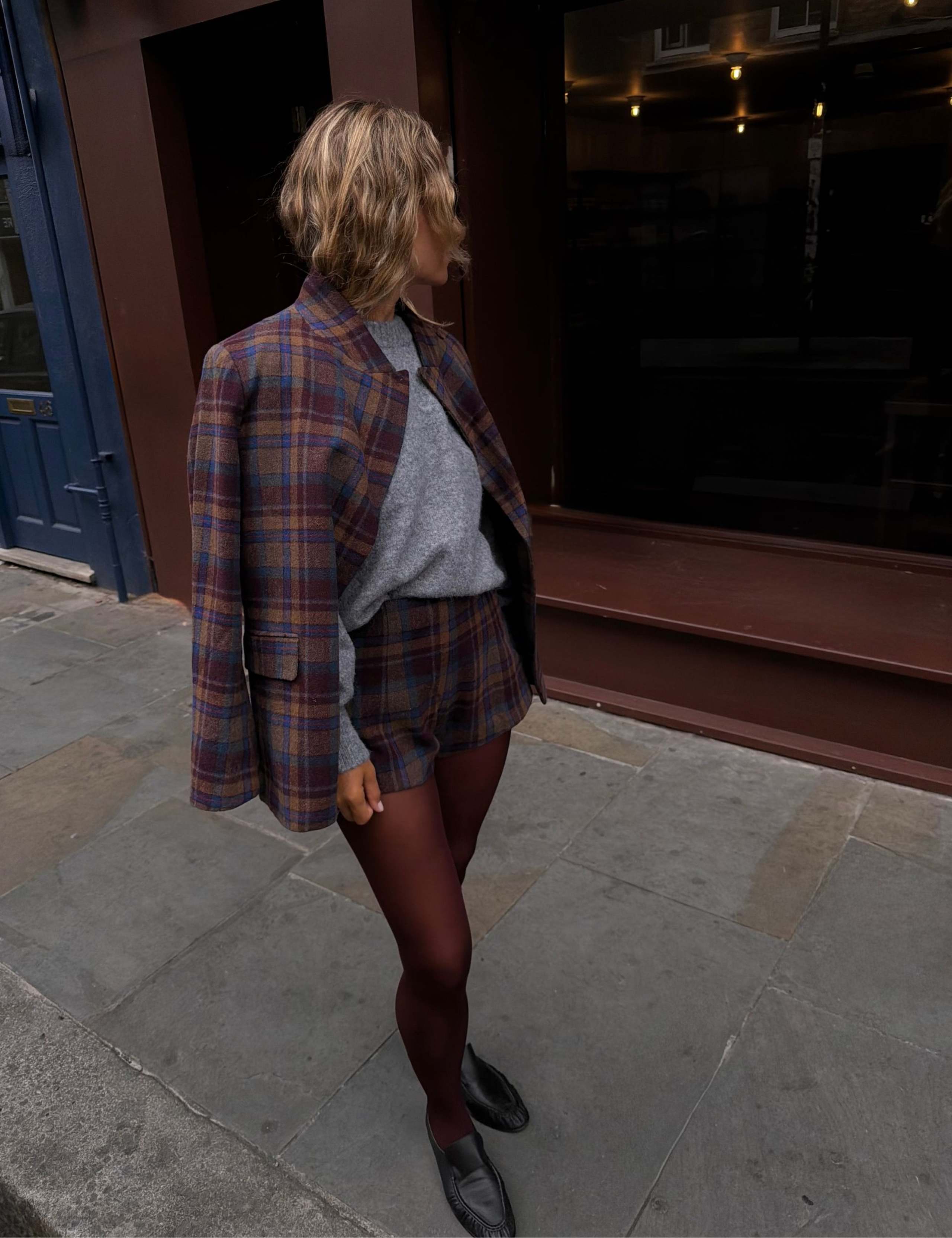 Checked Mid Rise Tailored Shorts 2 of 5