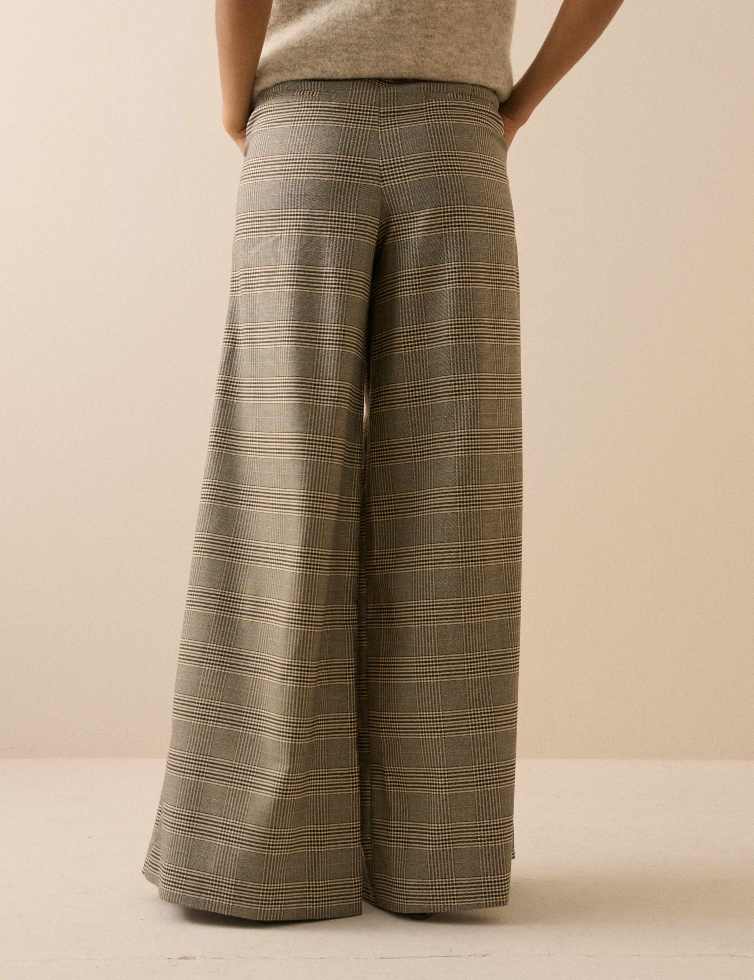 Checked Wide Leg Trousers 3 of 5