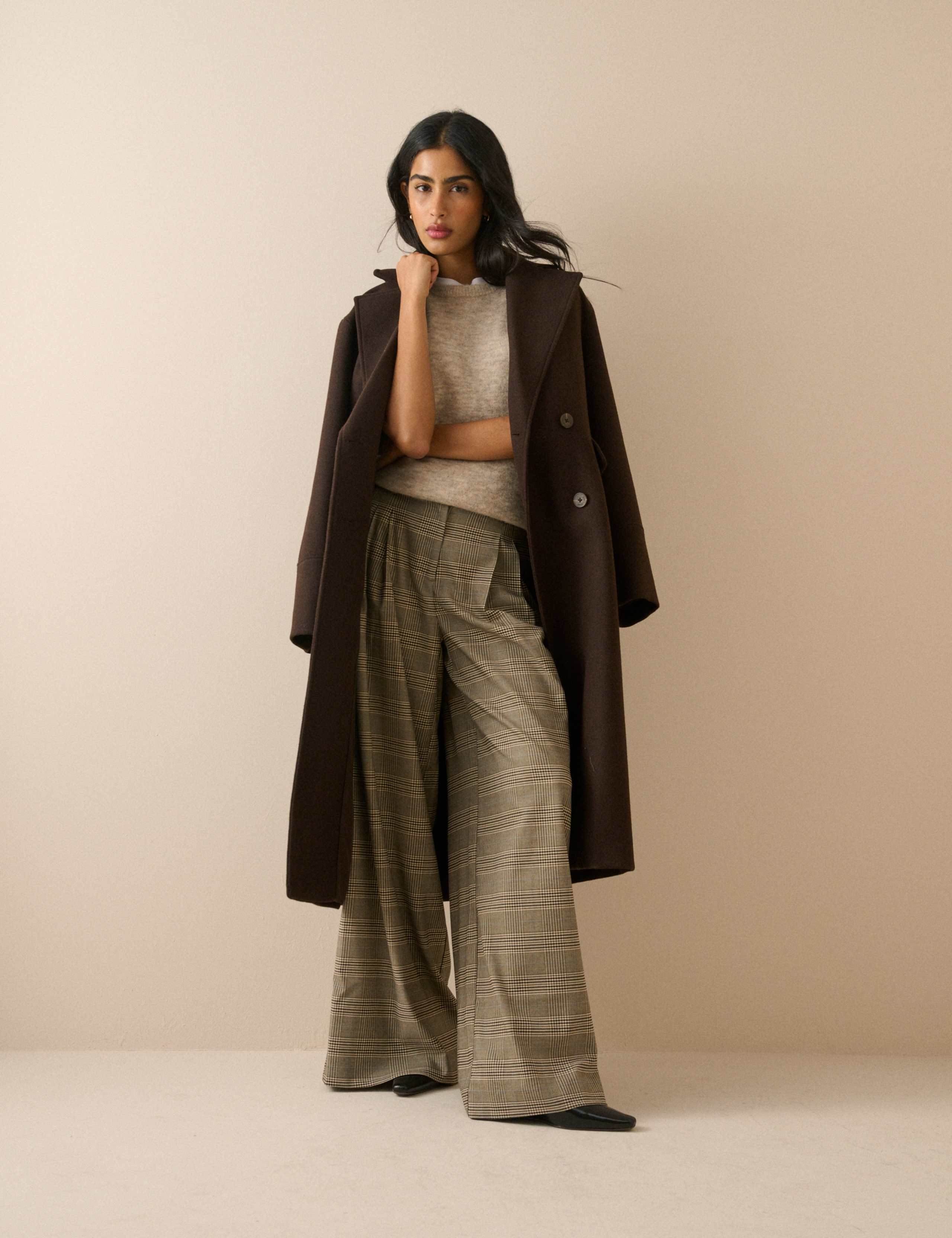 Checked Wide Leg Trousers 4 of 5
