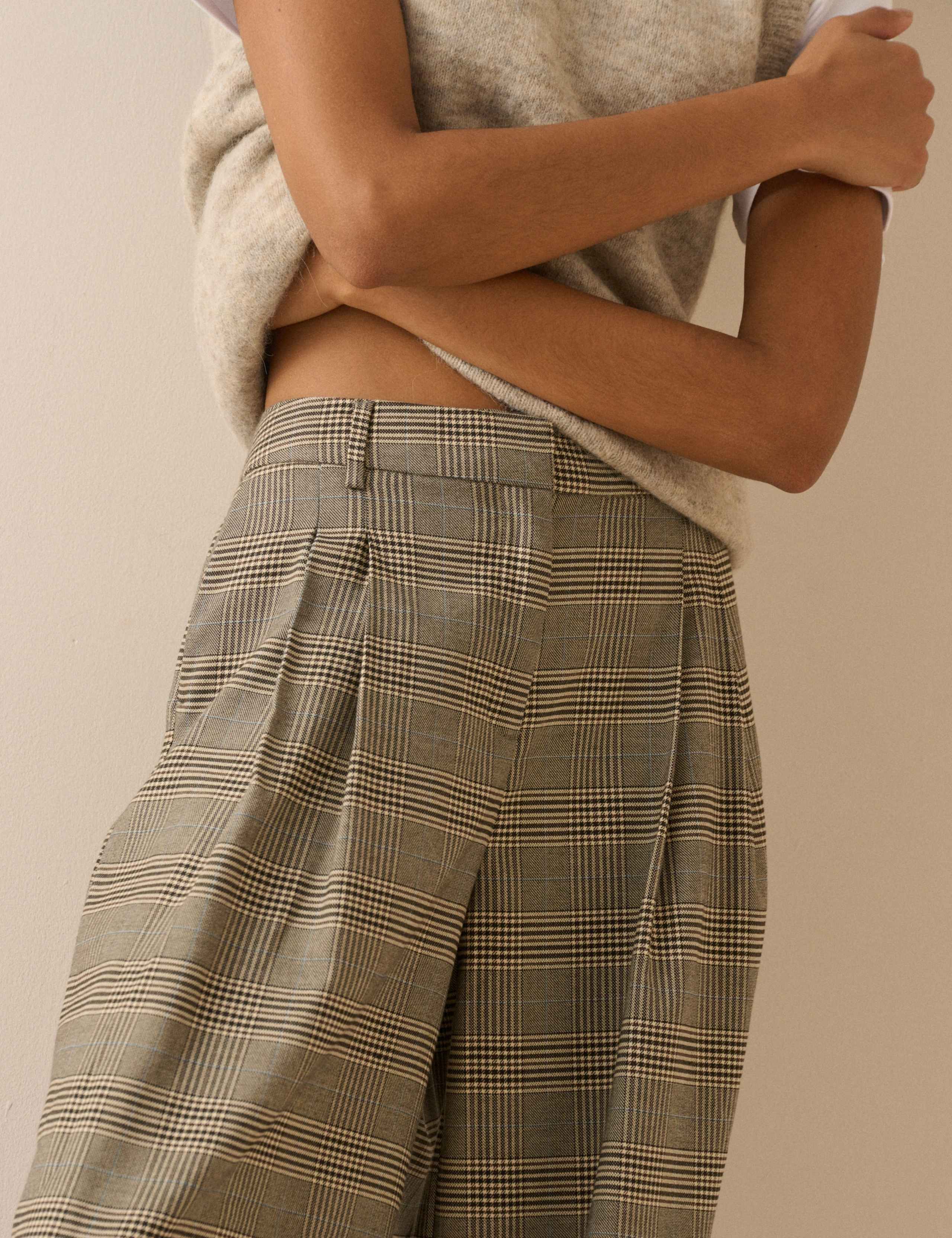Checked Wide Leg Trousers 5 of 5