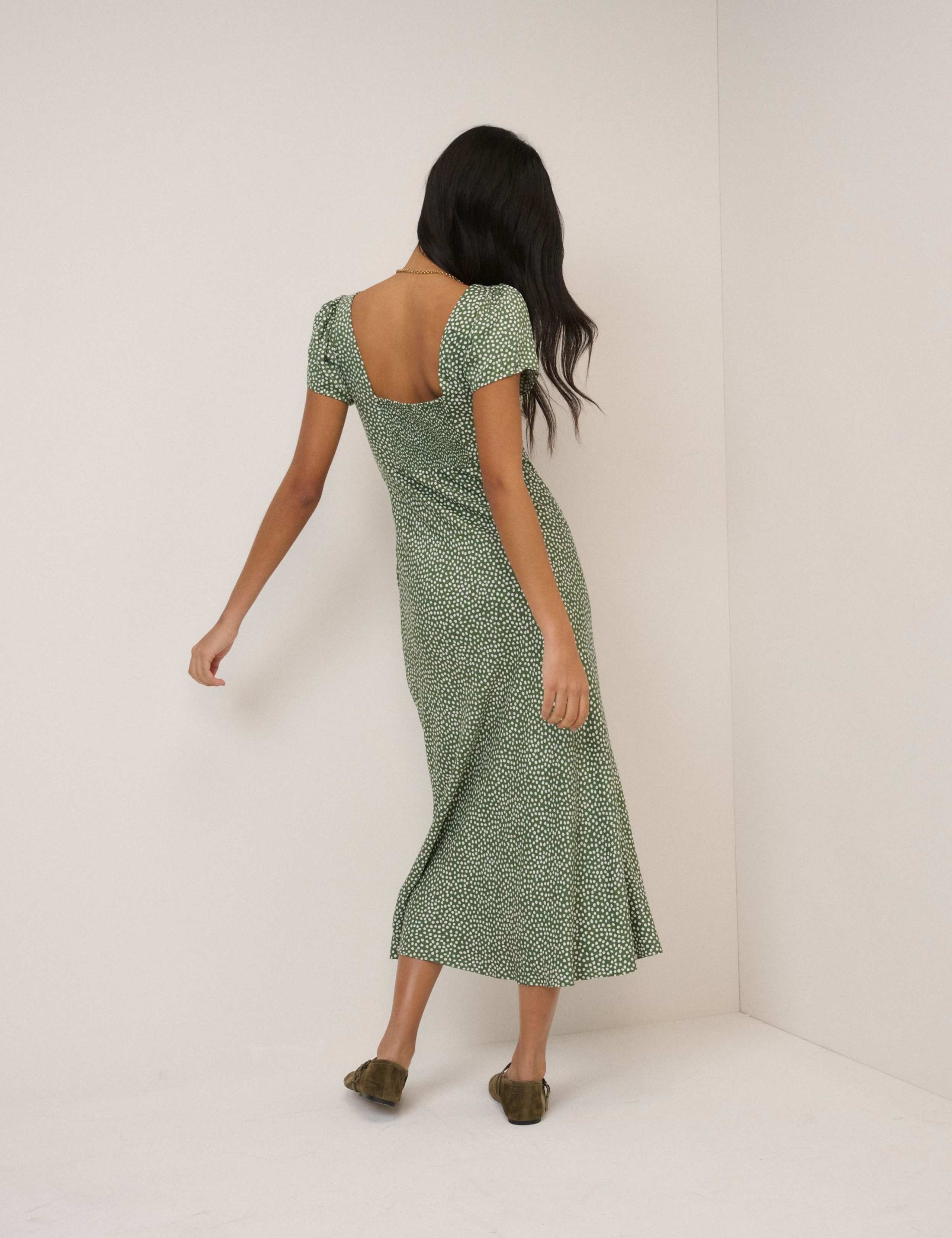 Polka Dot Sweetheart Neckline Midi Dress 5 of 5