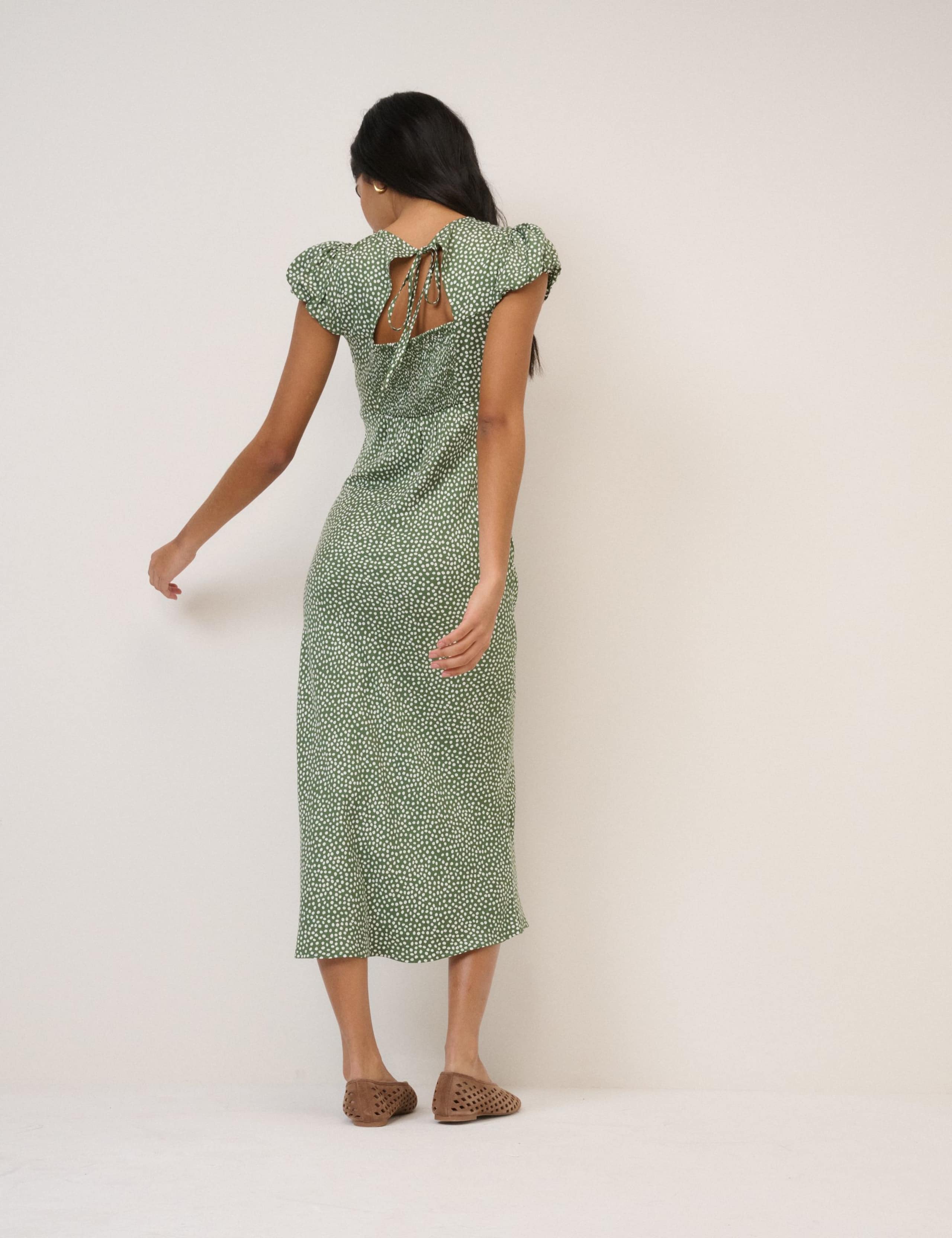 Printed Round Neck Midi Tea Dress 5 of 5