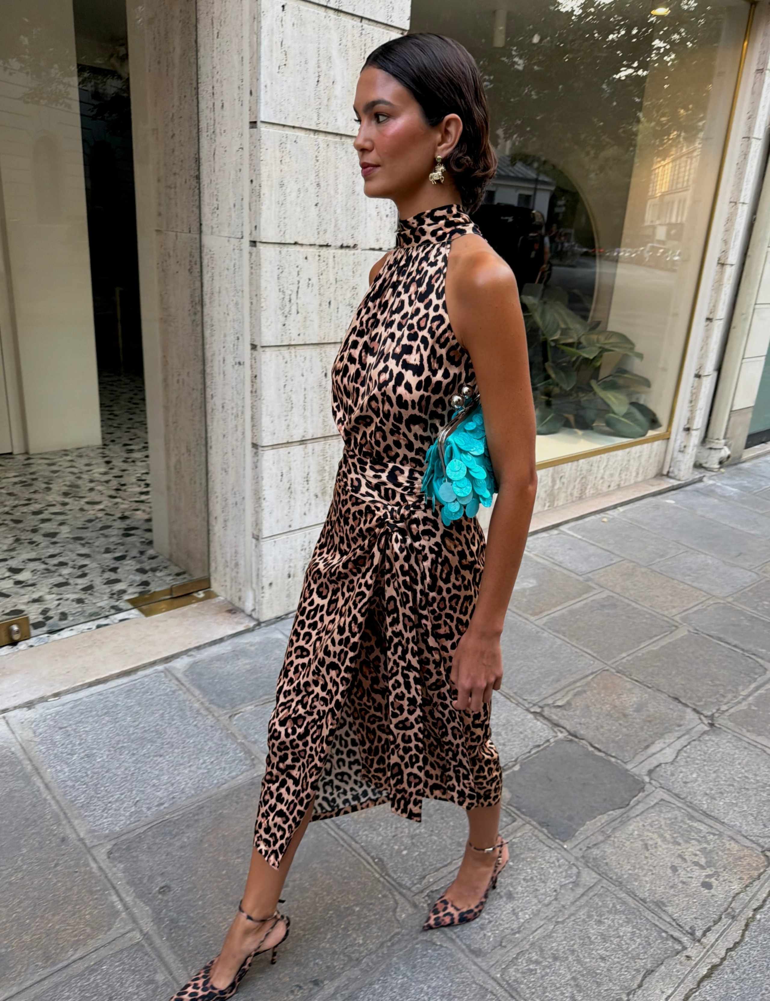 Leopard Print High Neck Fitted Vest 3 of 5