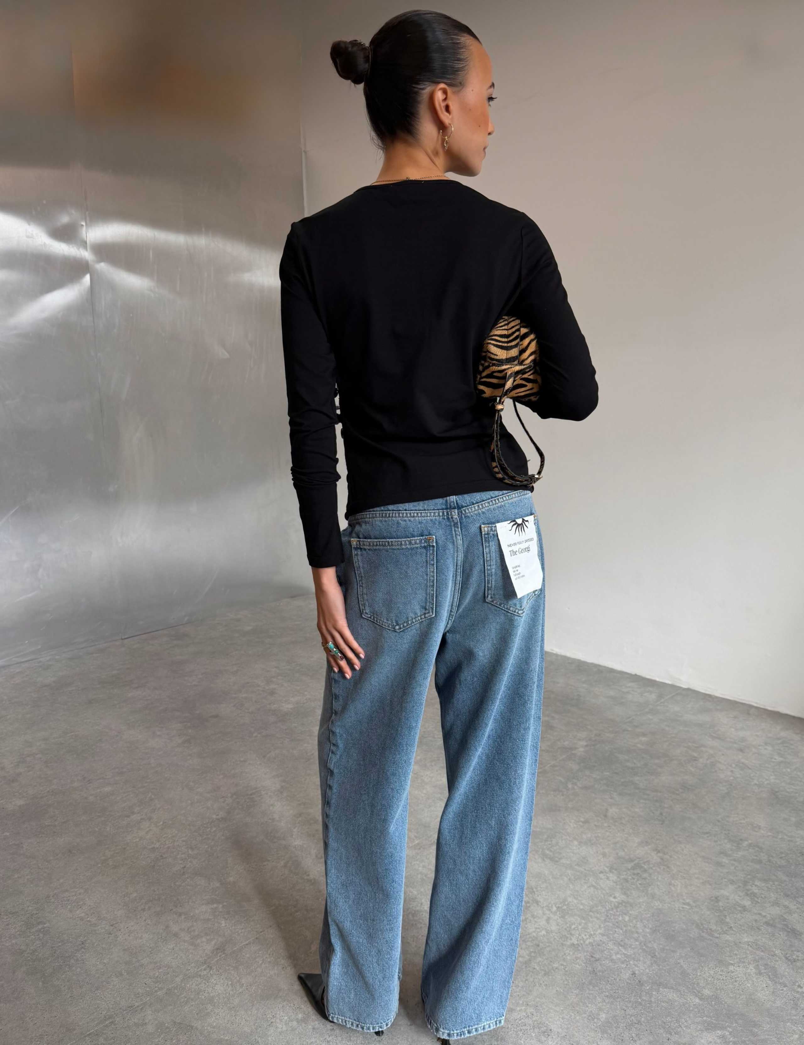 Cotton Rich Sequin Crew Neck Fitted T-Shirt 4 of 4