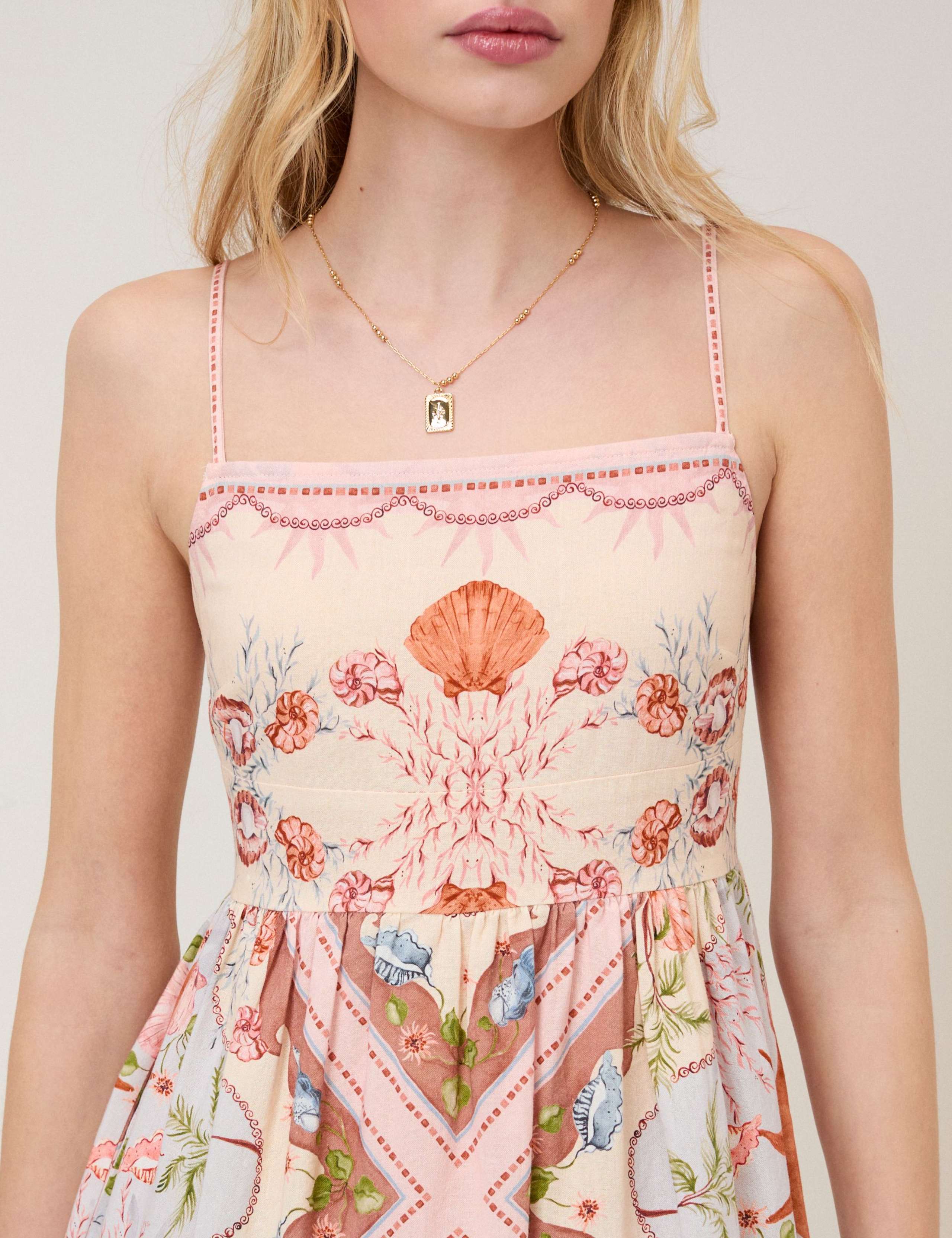 Pure Cotton Printed Square Neck Maxi Dress 2 of 5