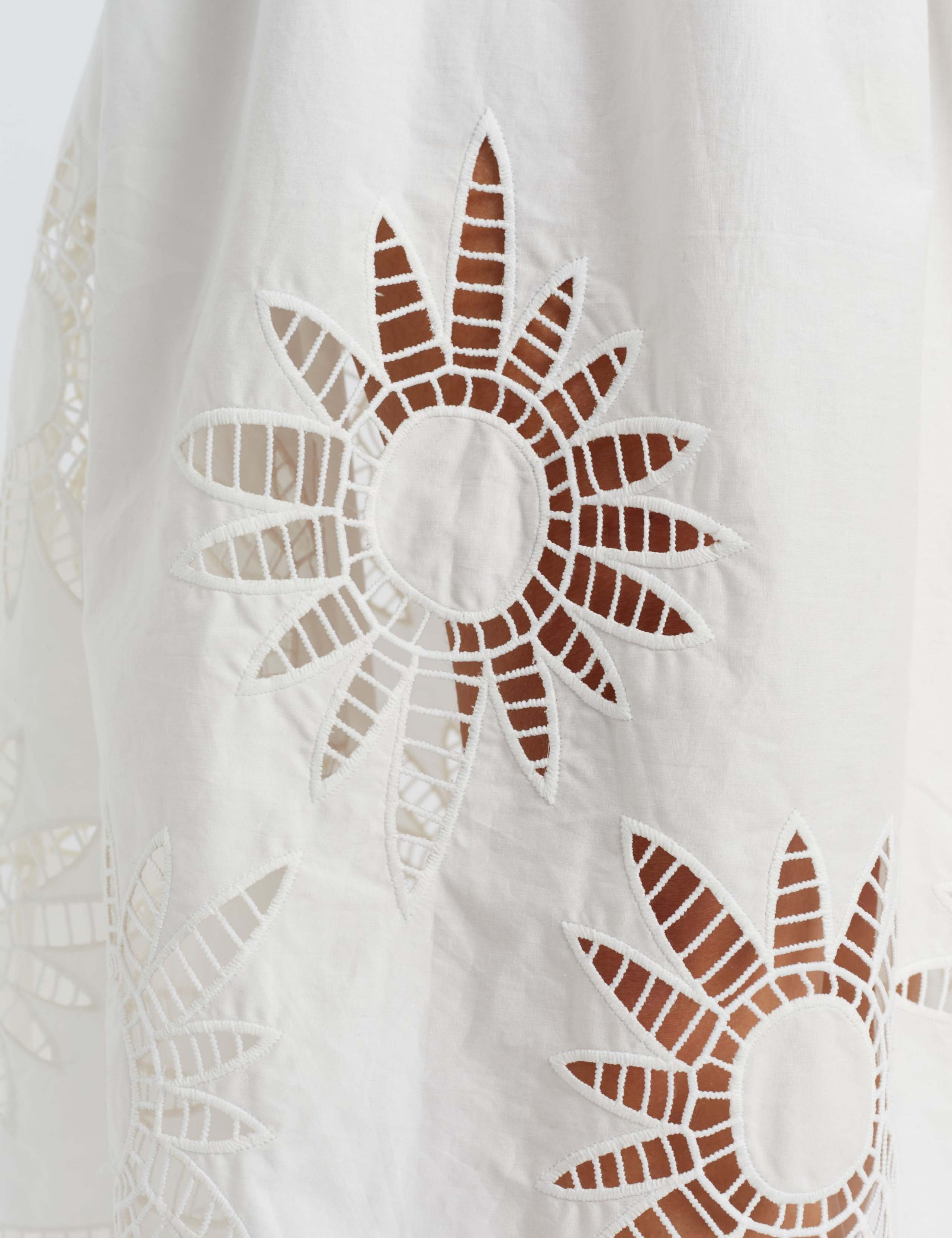 Pure Cotton Broderie Midi Waisted Dress 2 of 3