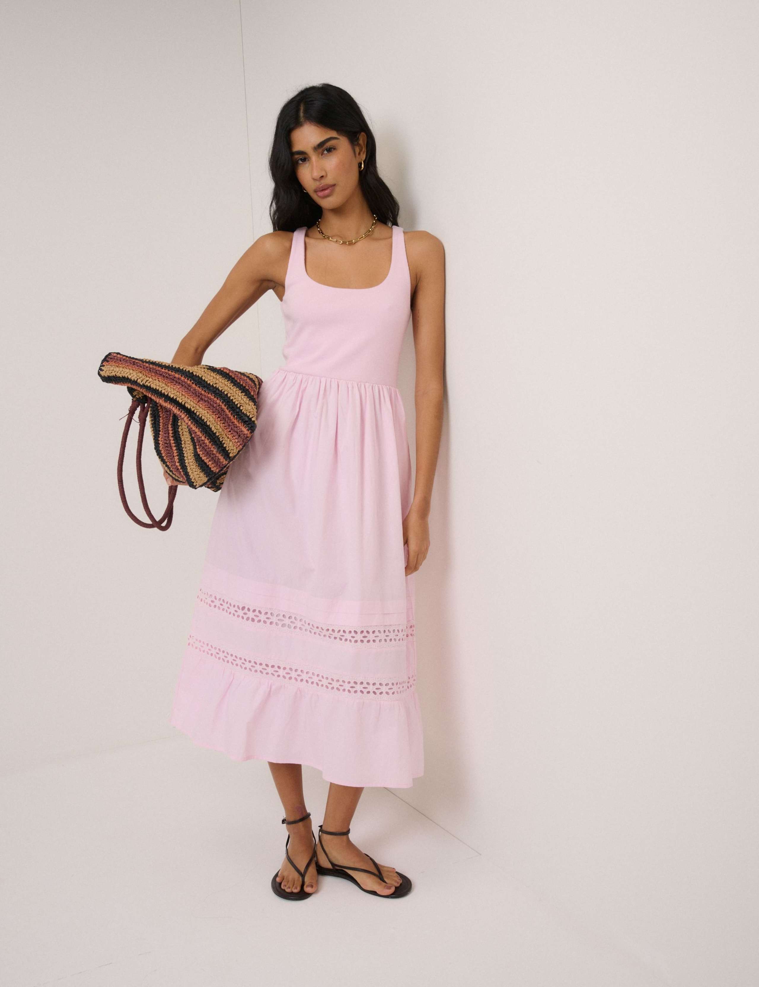 Cotton Rich Broderie Midi Dress 2 of 5