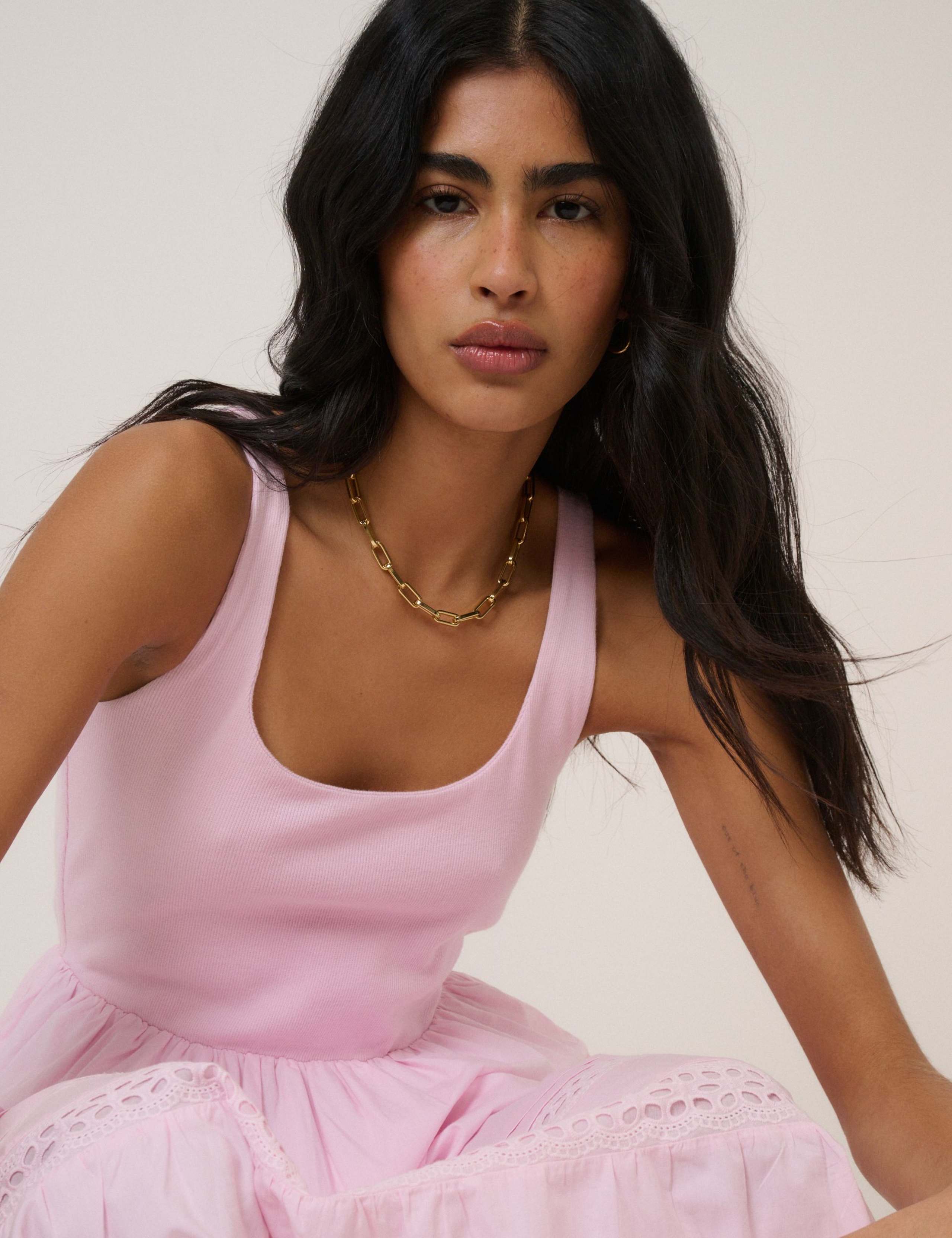 Cotton Rich Broderie Midi Dress 4 of 5