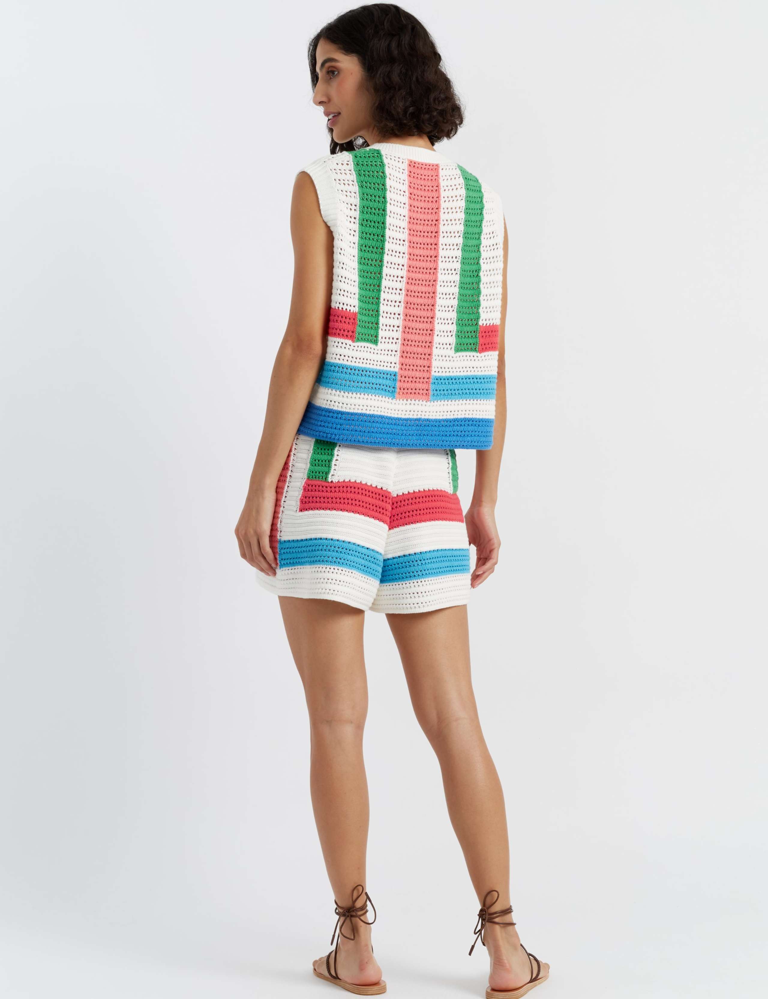 Pure Cotton Colour Block Knitted Vest Top 4 of 4
