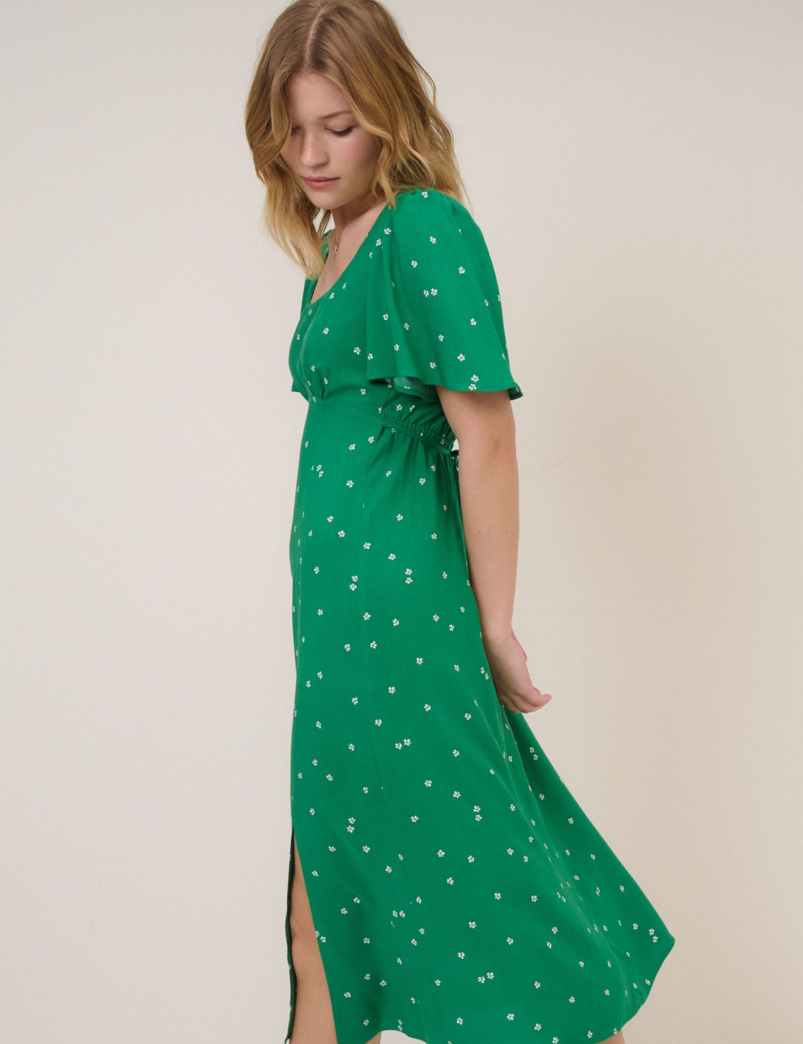 Floral Square Neck Midi Tea Dress 3 of 5