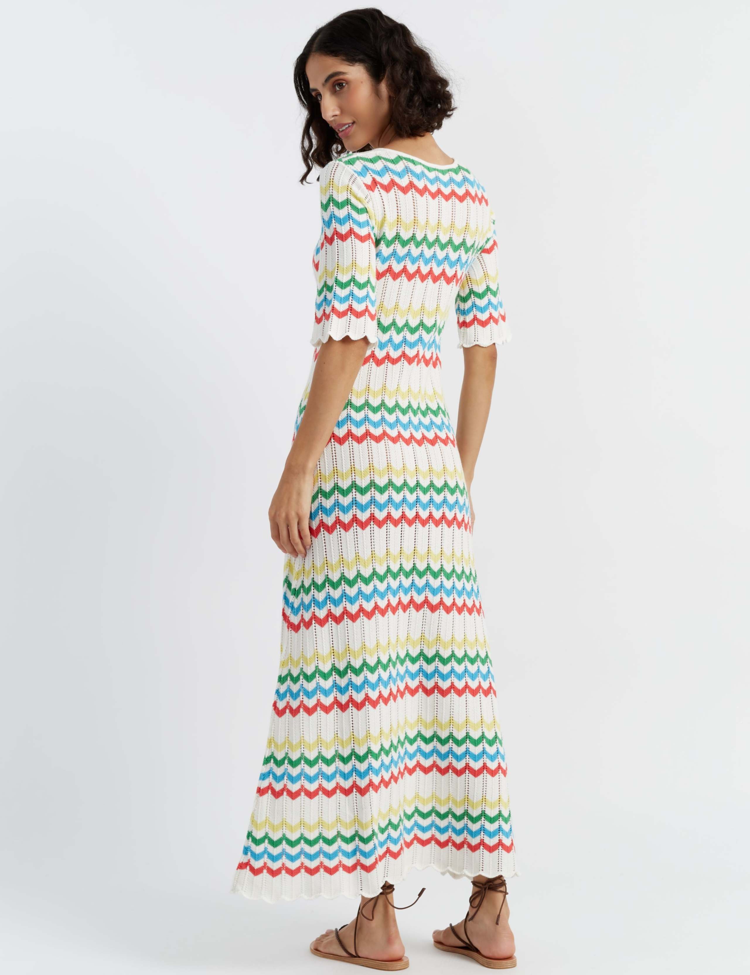 Pure Cotton Knitted Striped Maxi Dress 8 of 8