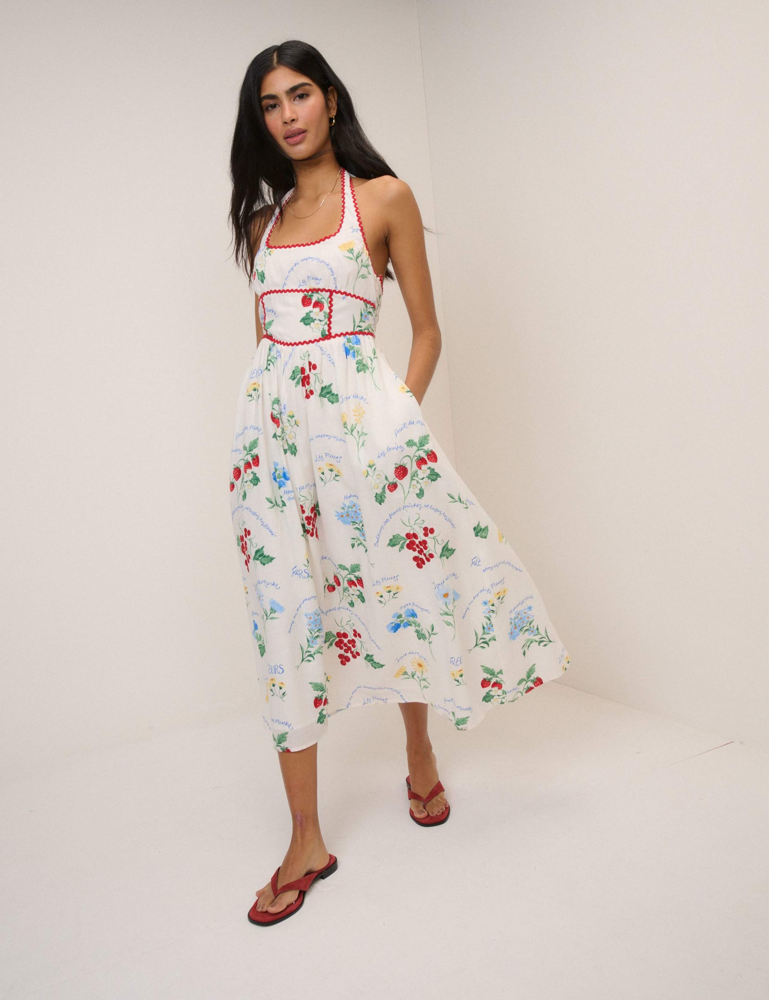 Pure Lyocell Printed Midi Skater Dress 1 of 6