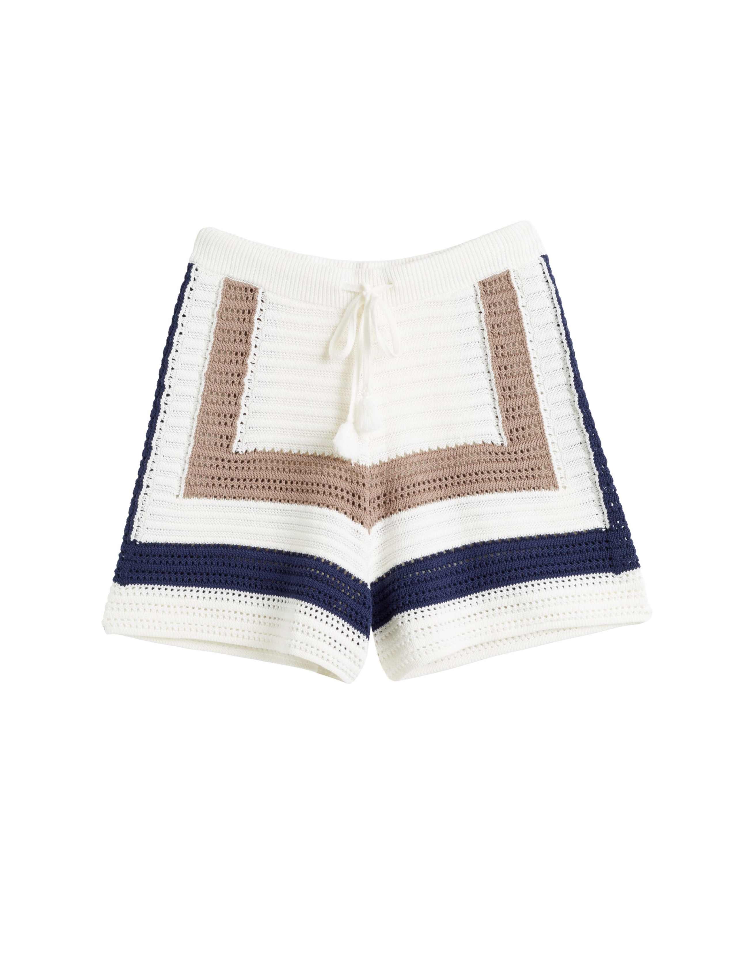 Pure Cotton Colour Block Knitted Shorts 2 of 2