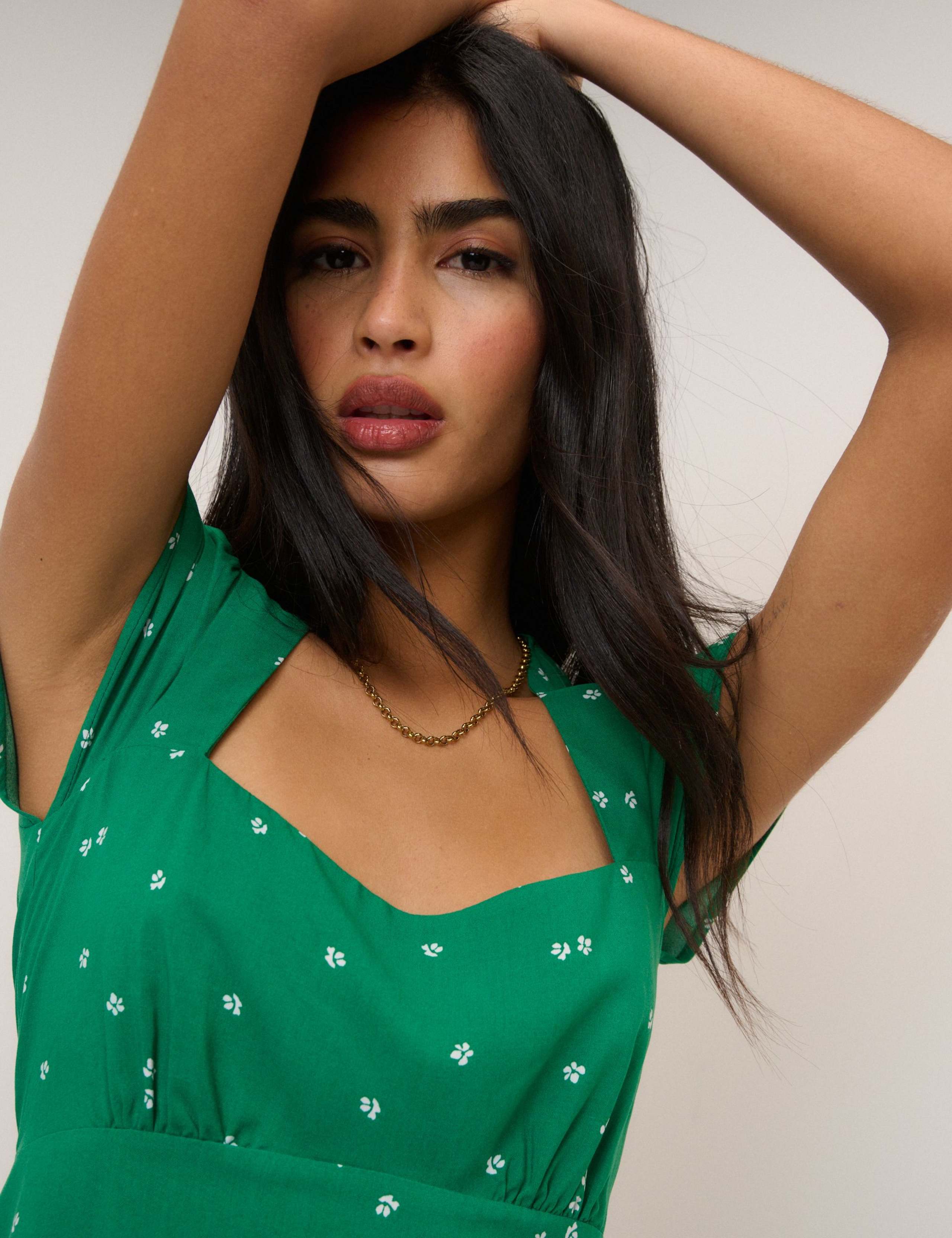 Ditsy Floral Square Neck Mini Tea Dress 4 of 5