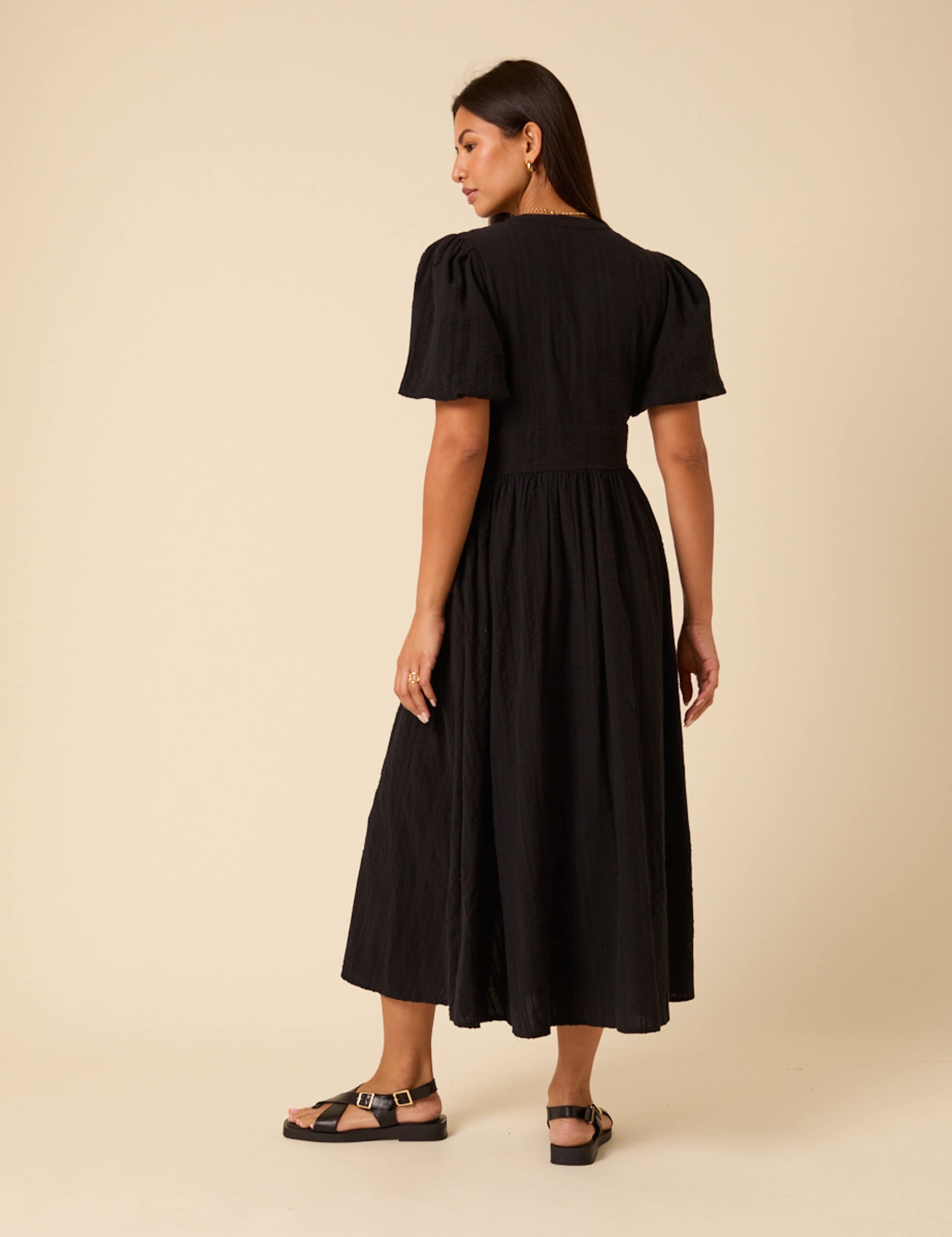Pure Cotton Polka Dot V-Neck Waisted Dress 3 of 5