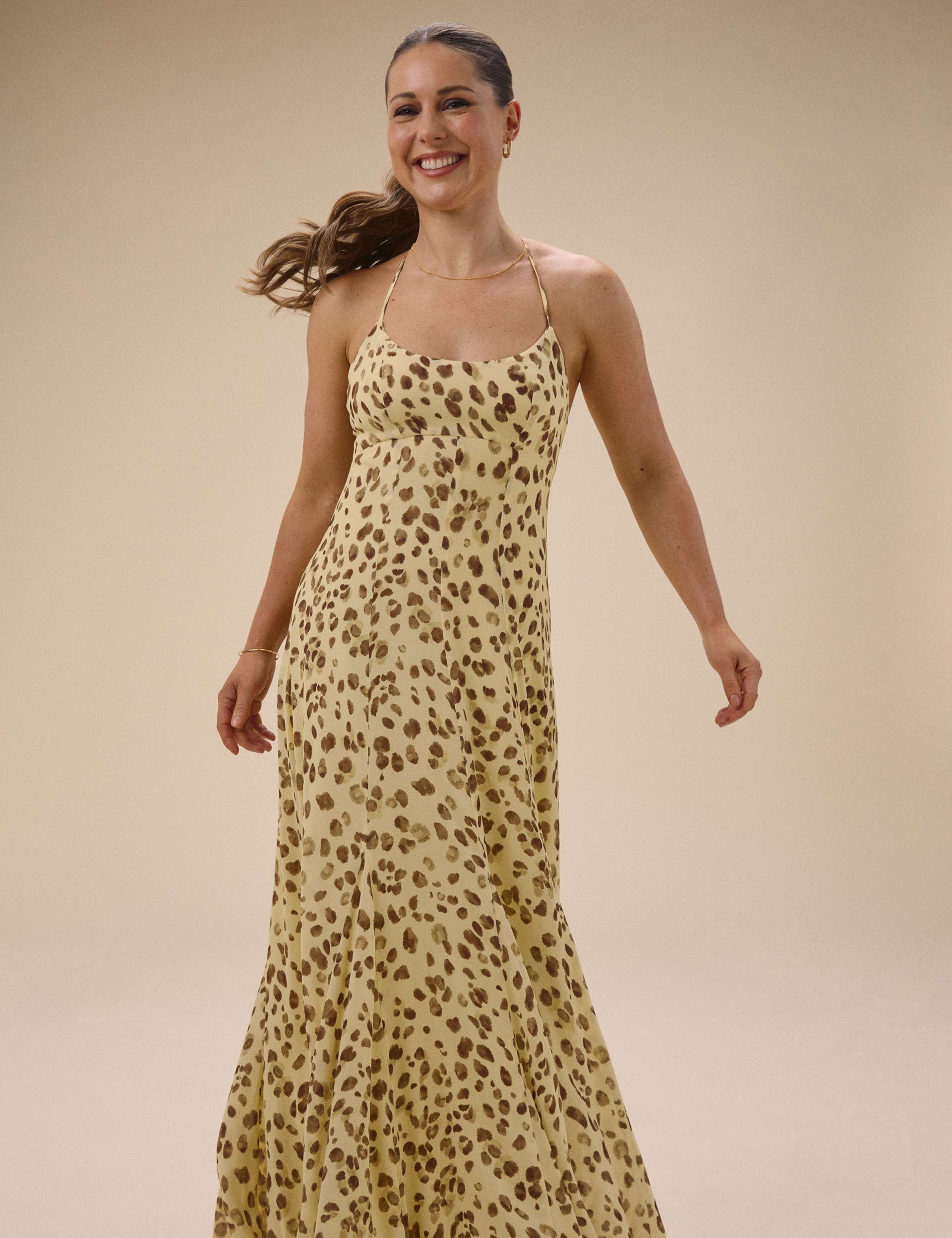 Printed Scoop Neck Midaxi Slip Dress 1 of 6